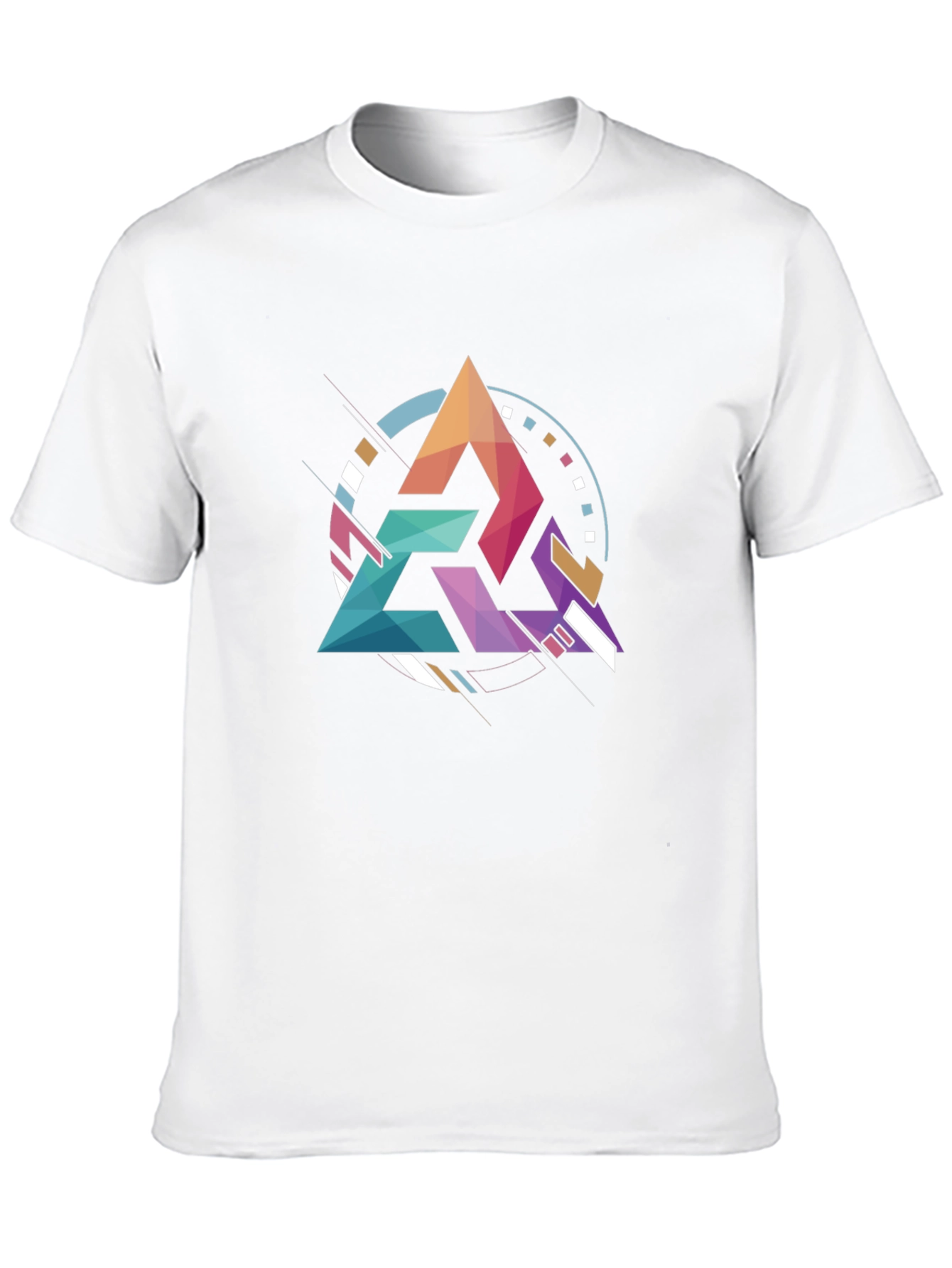 Black Geometric Triangle Graphic Tee - Modern Art Design view 10