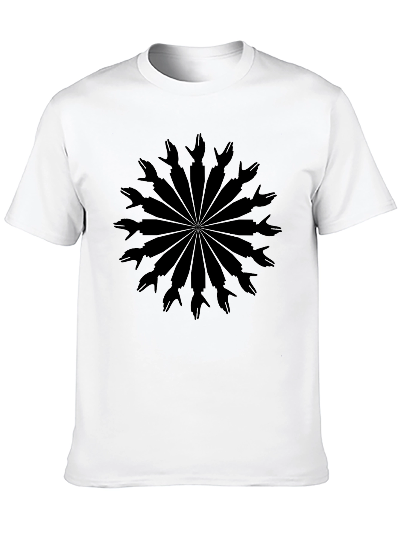 Black Abstract Hand Silhouette Mandala Graphic Tee view 10