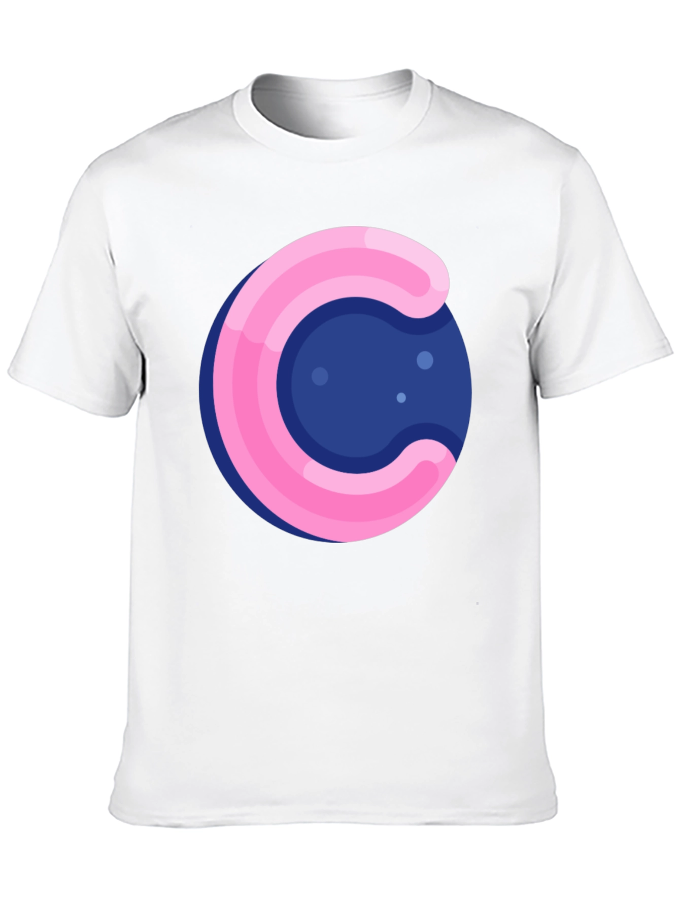 Black Funky Circle T-Shirt - Pink & Blue Design view 10