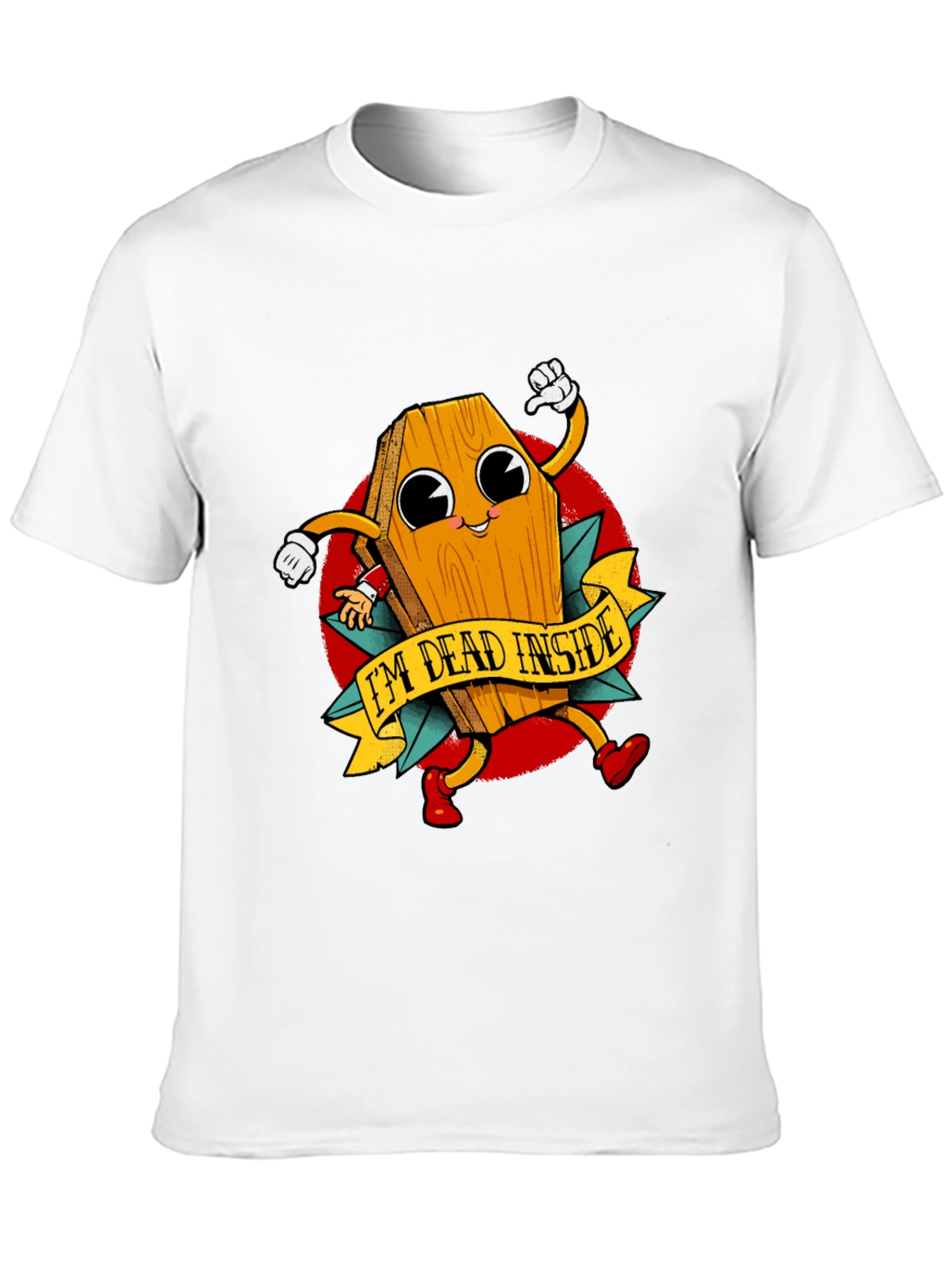 Black I'm Dead Inside Graphic Tee - Humor Coffin T-Shirt view 10