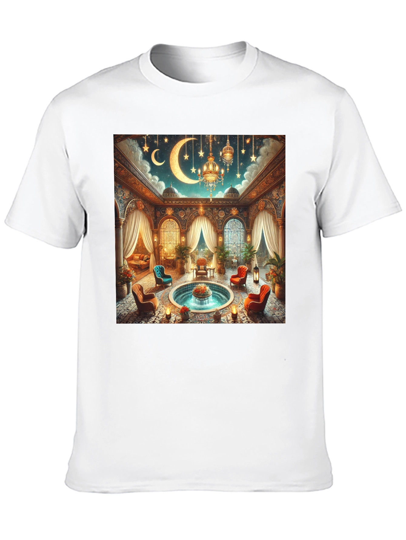 Black Luxury Interior Print T-Shirt view 10