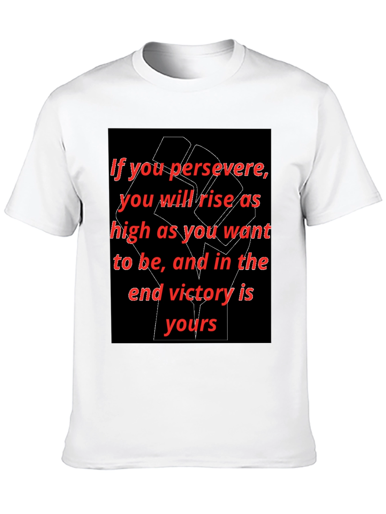 Black Motivational Graphic Tee - 'Persevere' view 10