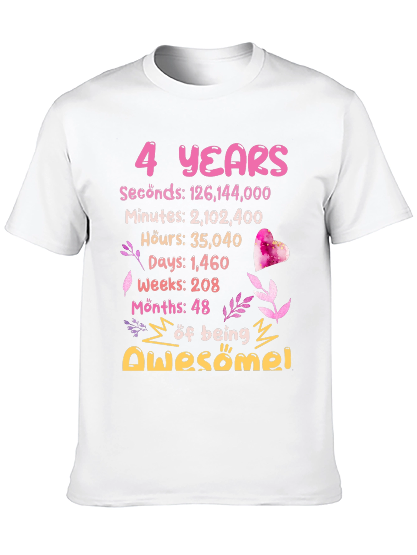 Black 4 Years Awesome T-Shirt view 10