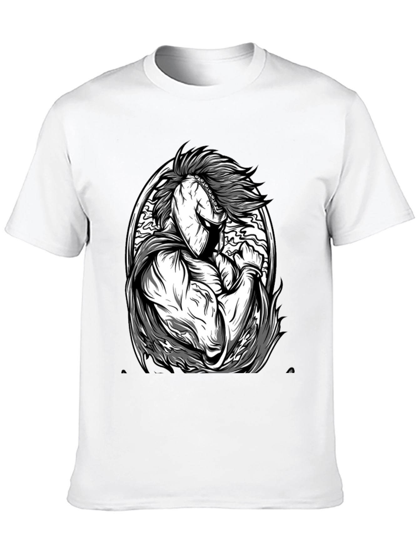 Black Black T-Shirt with Spartan Warrior Graphic view 10