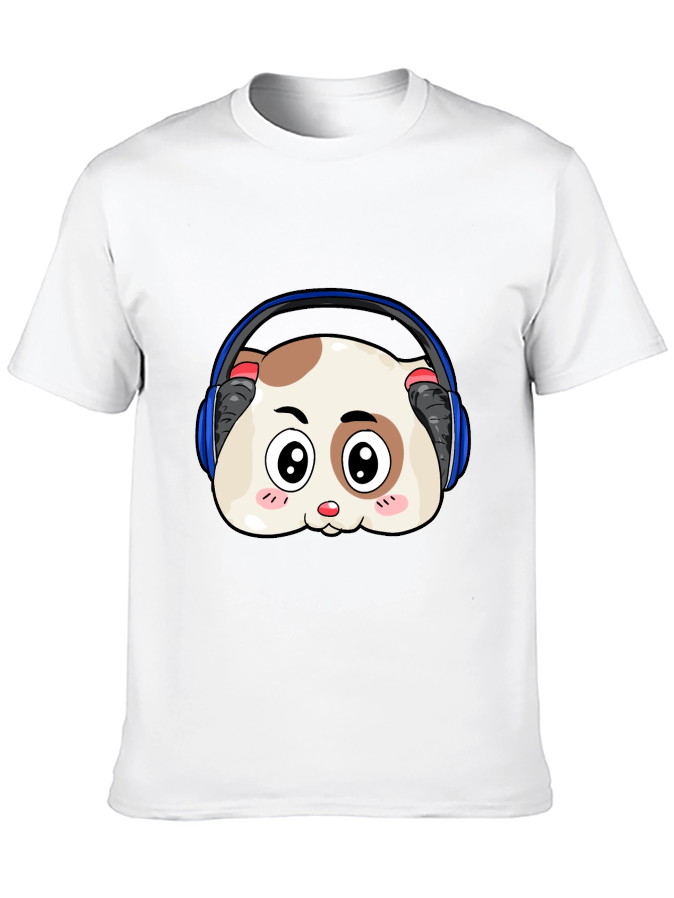 Black Cute Animal Headphone T-Shirt view 10