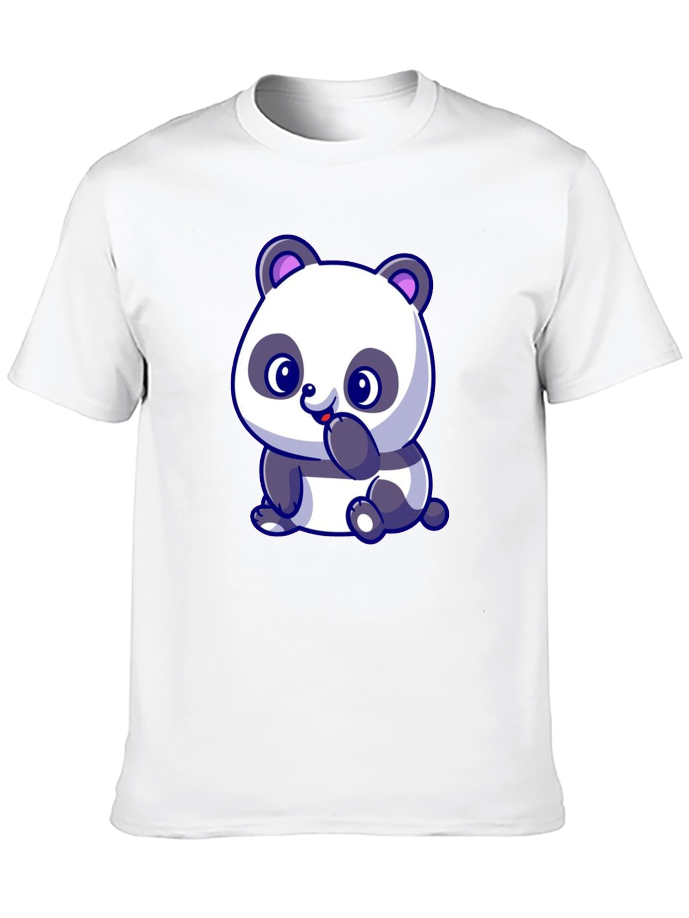 Black Cute Panda Bear Graphic Black T-Shirt view 10