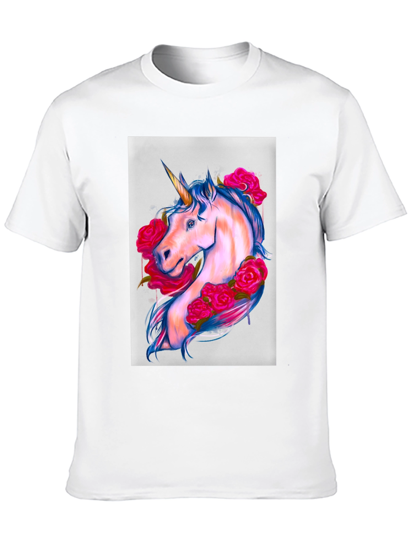 Black Unicorn Floral Graphic Tee - Trendy Print view 10