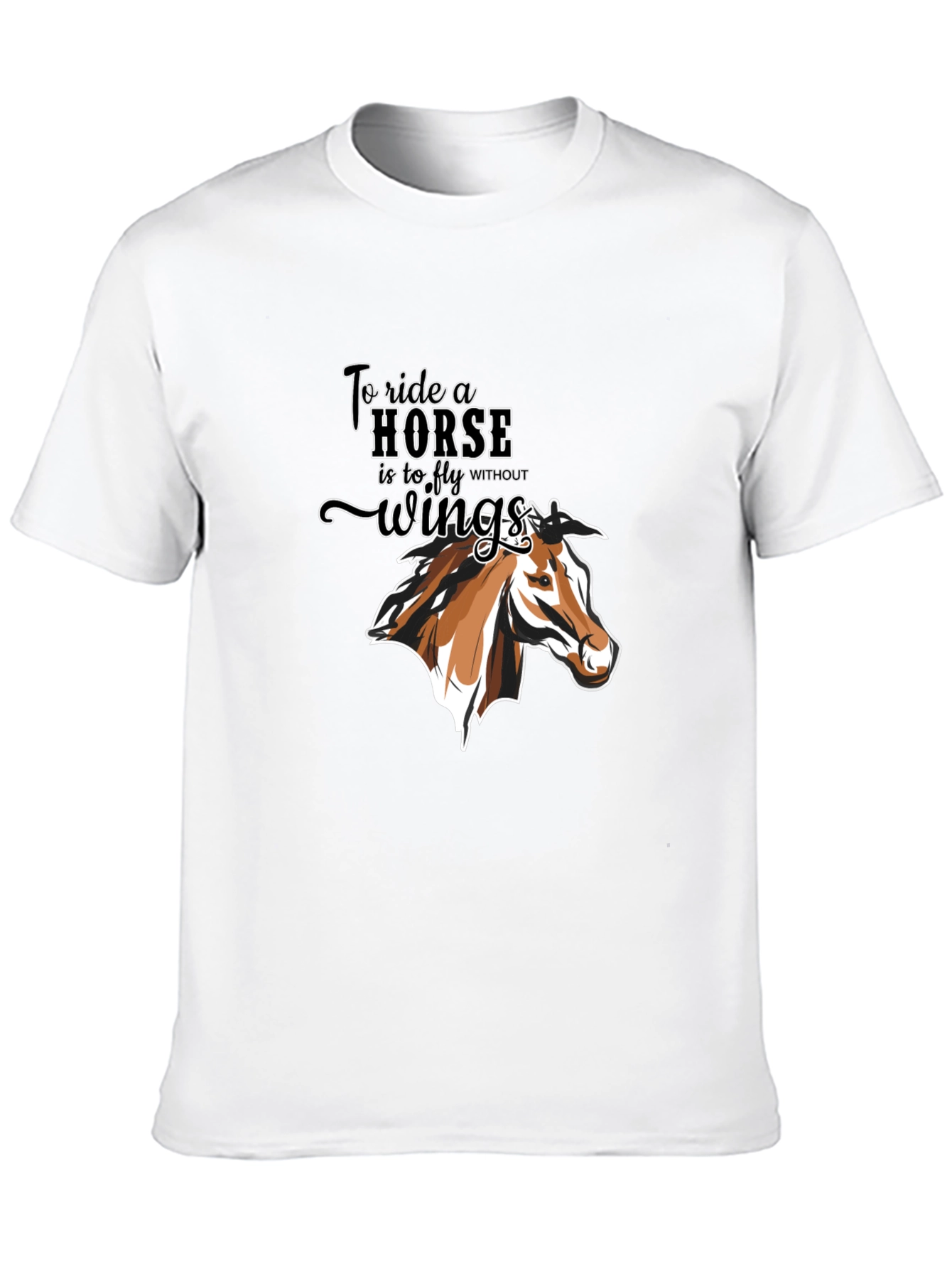 Black Horse T-Shirt: To Ride A Horse is to Fly view 10