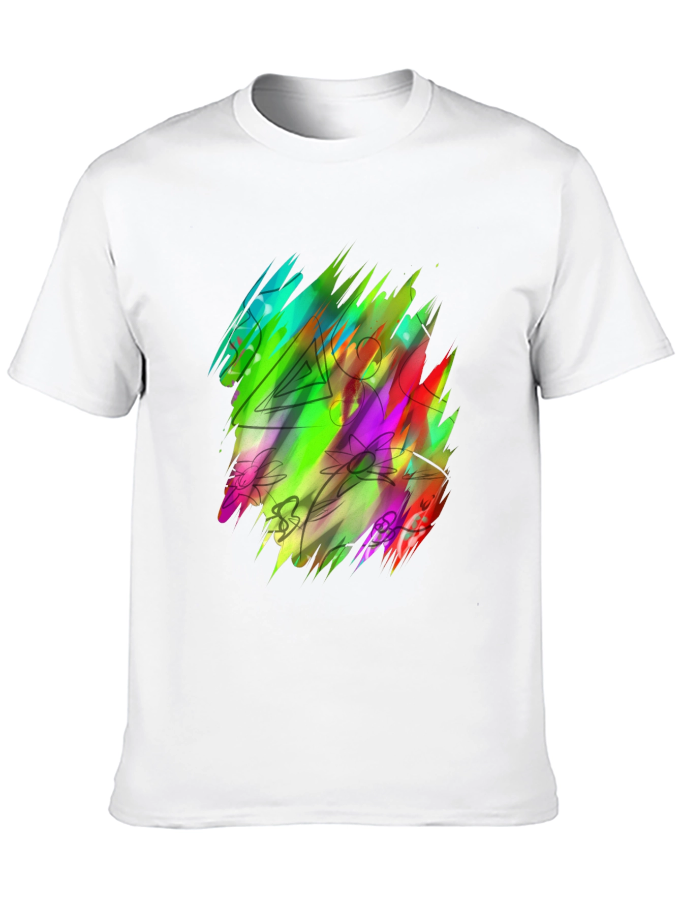 Black Vibrant Abstract Art Black T-Shirt view 10
