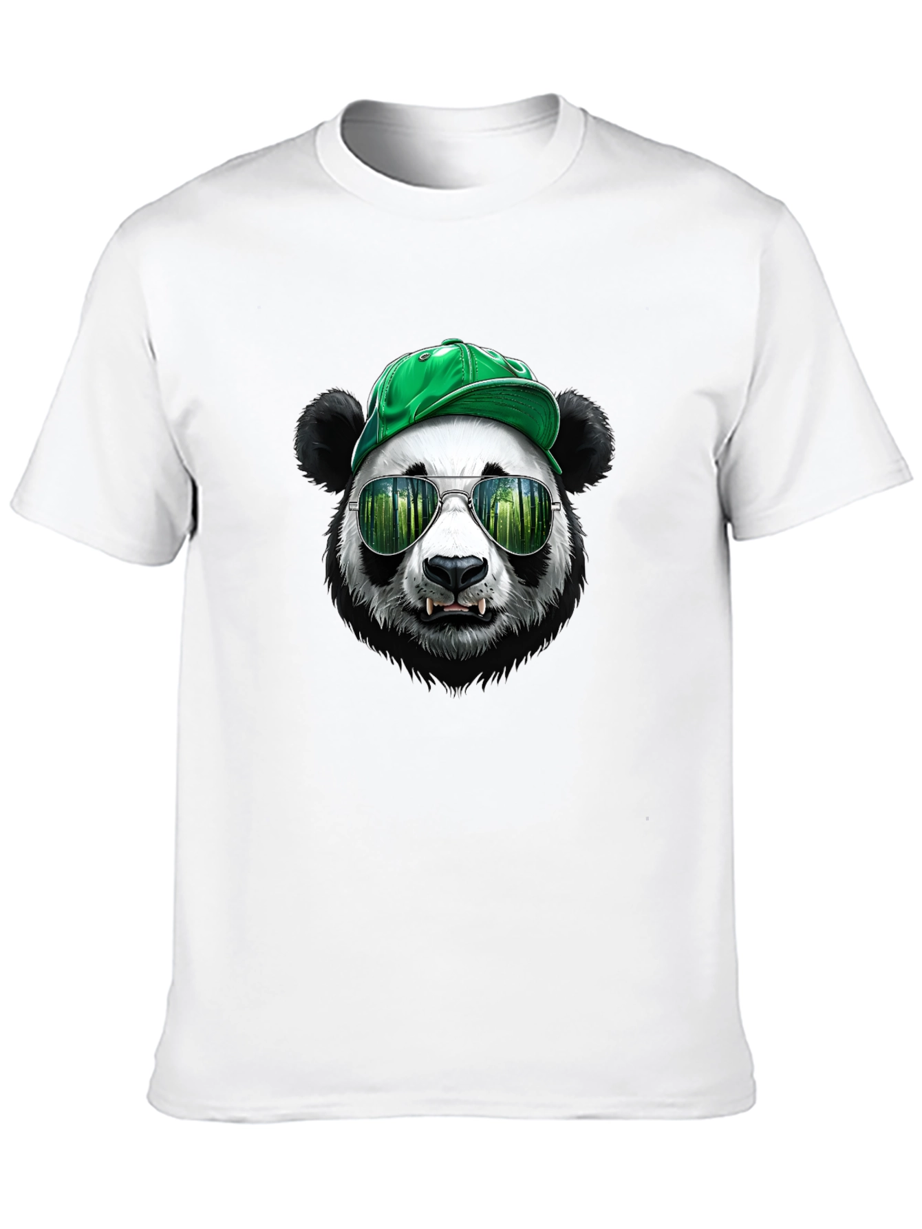 Black Cool Panda Tee with Hat & Shades - Unique Graphic T-Shirt view 10