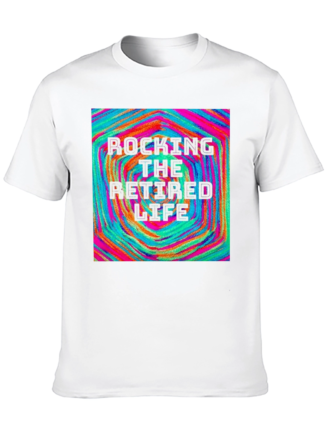 Black Rocking The Retired Life T-Shirt - Colorful Design view 10