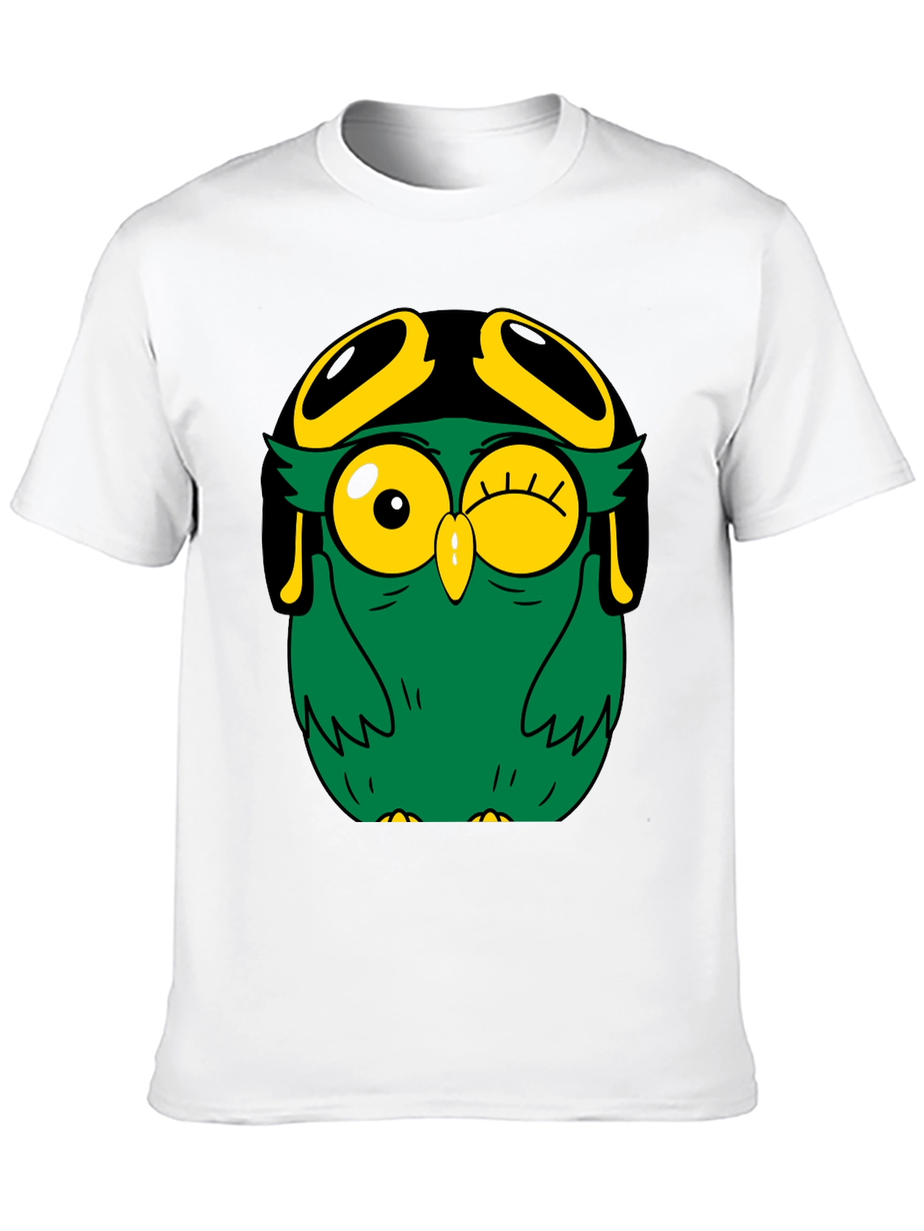 Black Pilot Owl Graphic Tee - Black Cotton Blend view 10