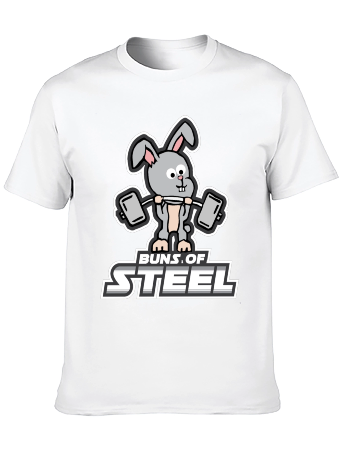 Black Buns of Steel Graphic T-Shirt - Funny Workout Bunny view 10