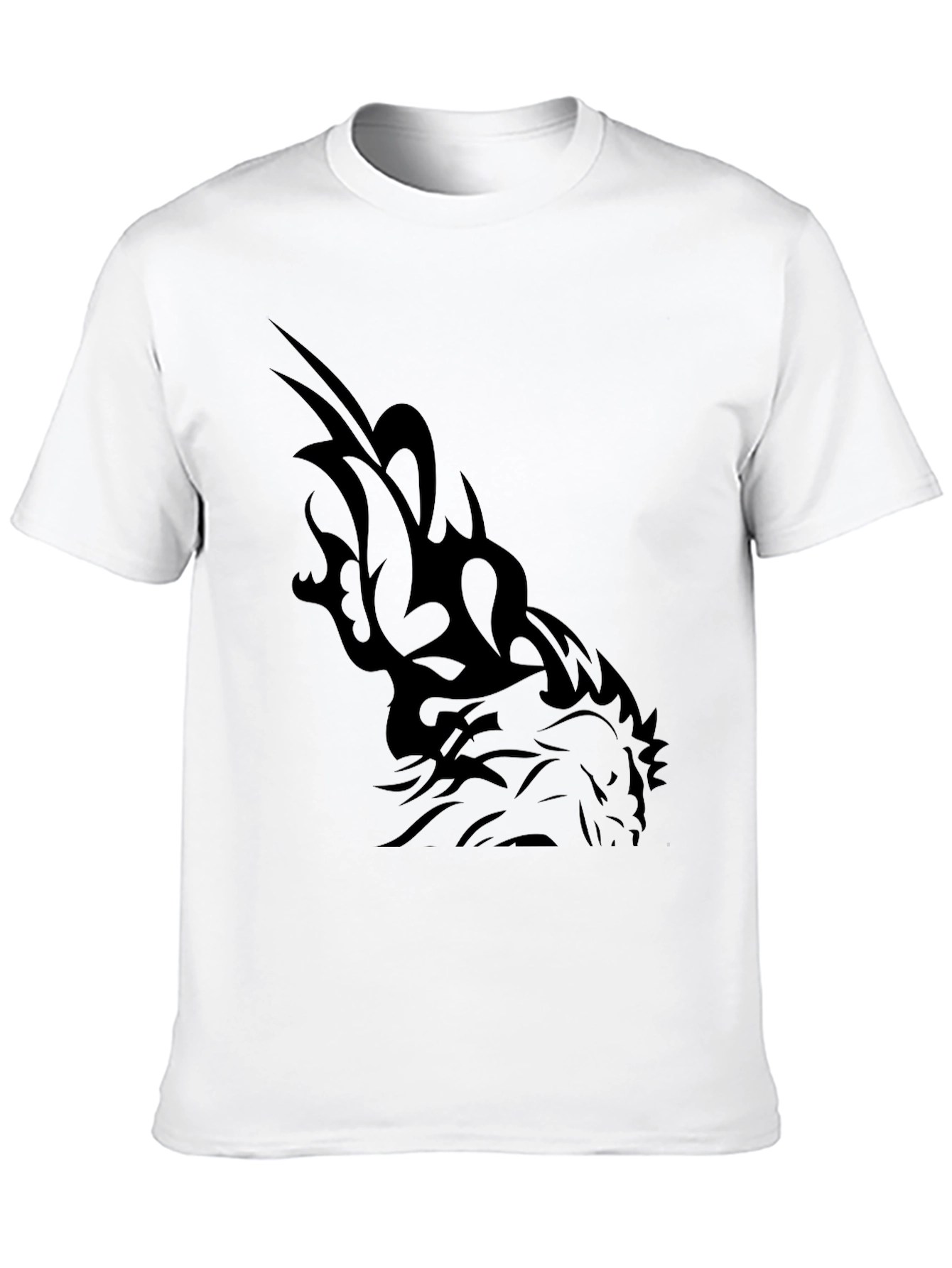 Black Tribal Dragon Graphic Tee - Men's Black T-Shirt view 10