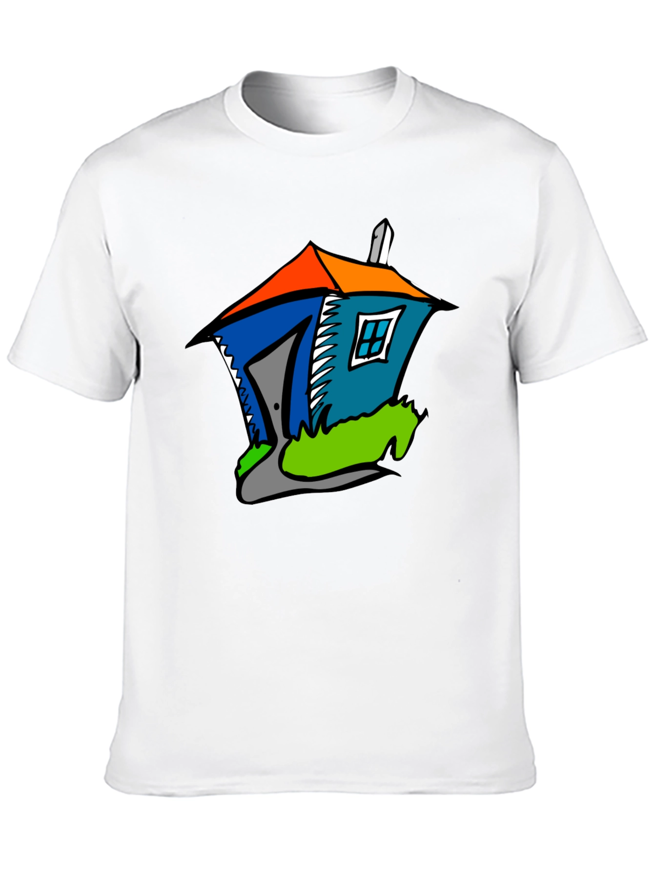 Black Cartoon House Graphic T-Shirt - Quirky Fun Style view 10