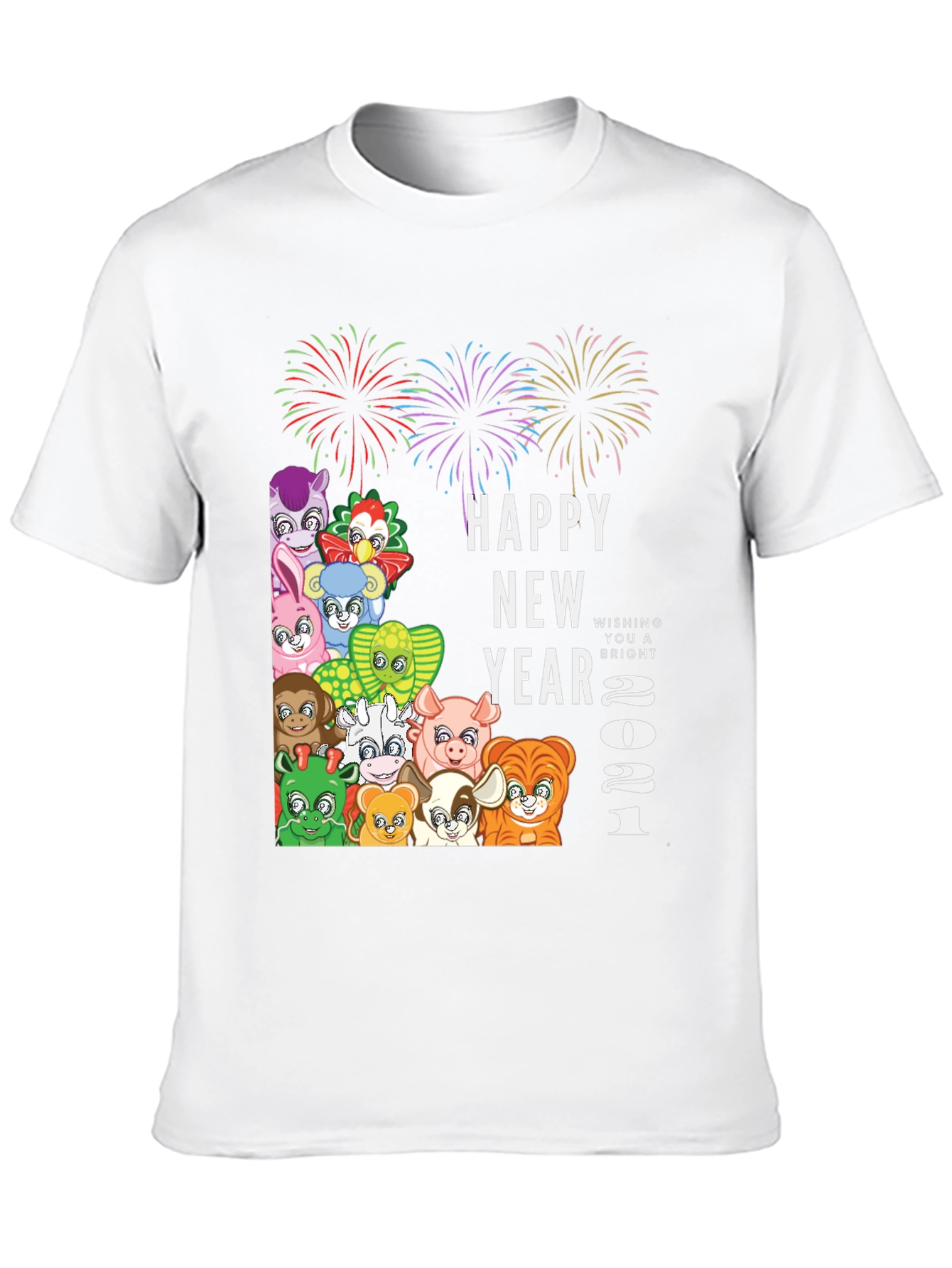 Black Happy New Year 2021 Animals T-Shirt view 10