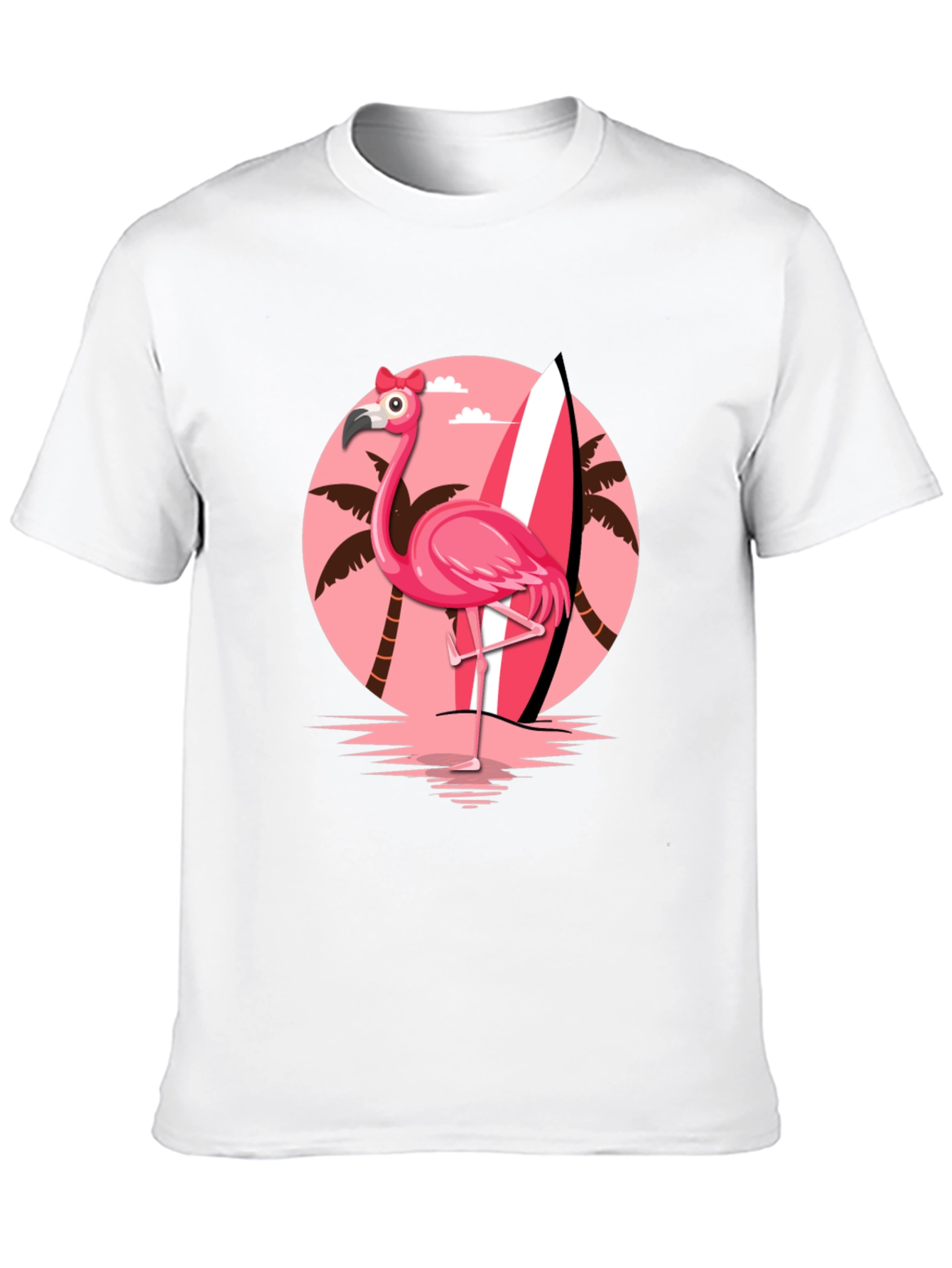 Black Flamingo Surf T-Shirt - Tropical Summer Tee view 10