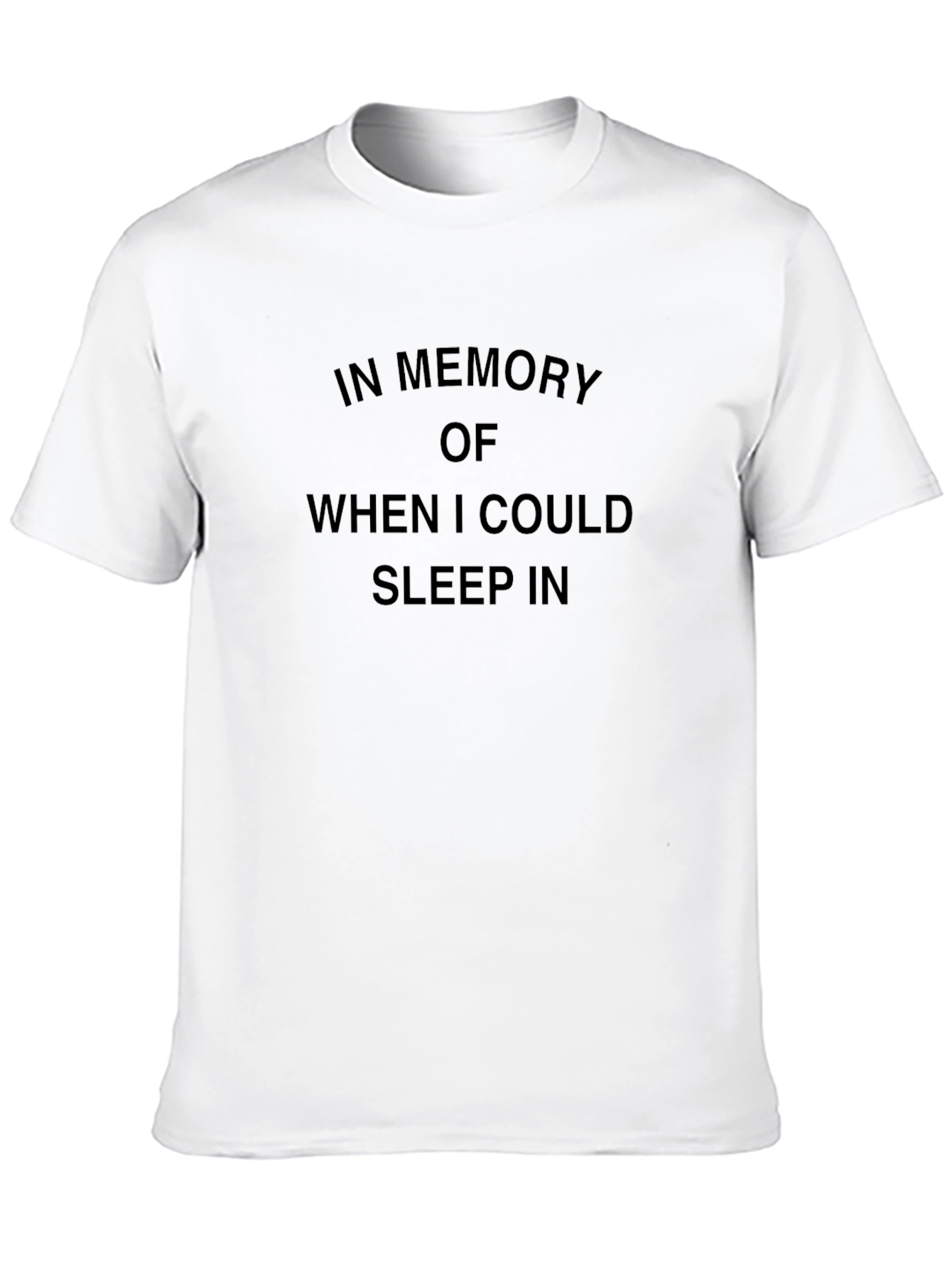 Black Funny "Sleep In" Graphic Tee - Black Crew Neck view 10