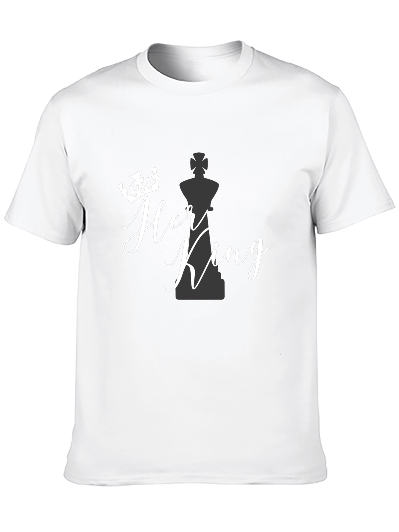 Black Her King Graphic T-Shirt - Novelty Tee for Couples view 10