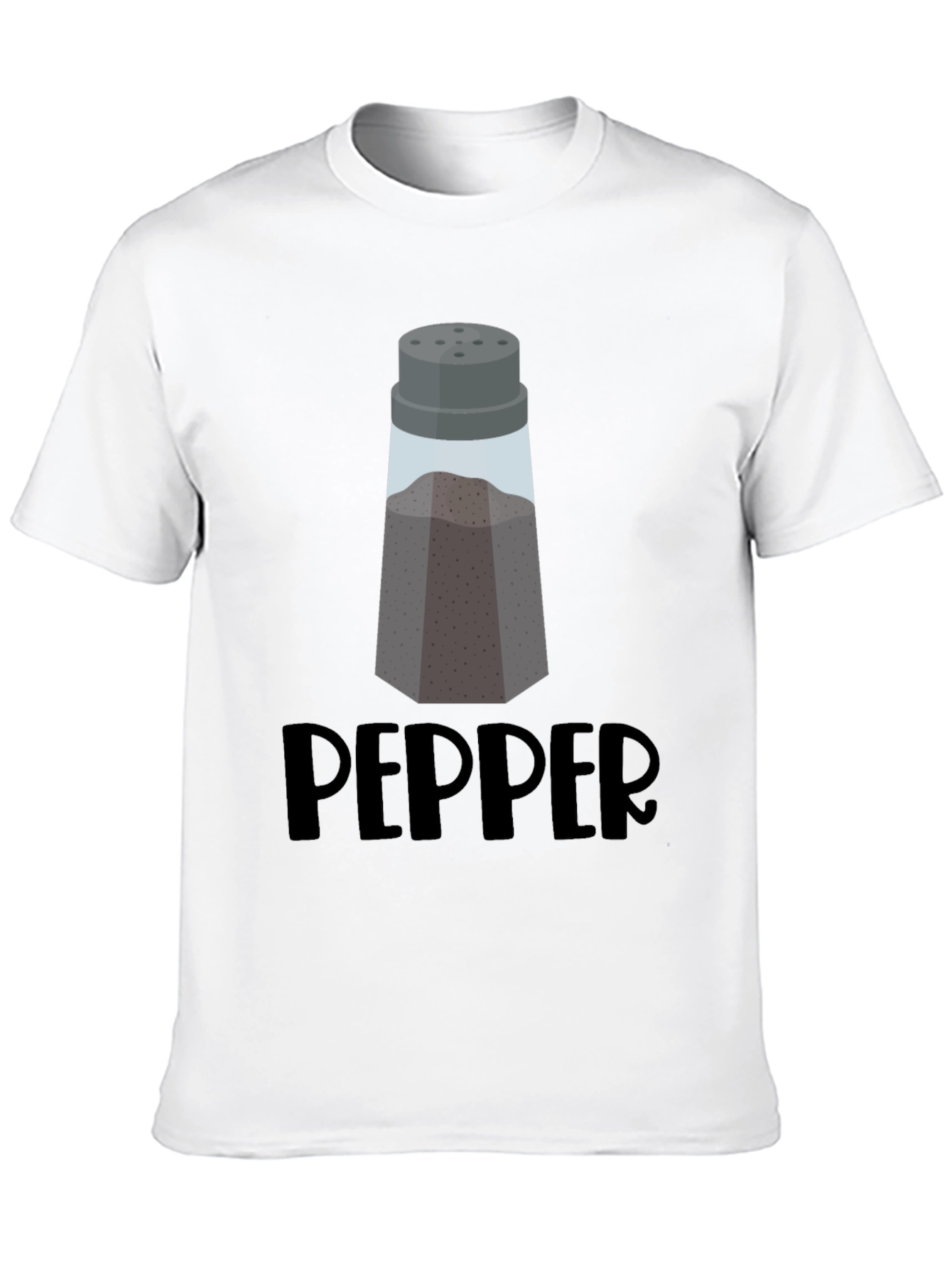 Black Men's Black Pepper Shaker Graphic T-Shirt view 10