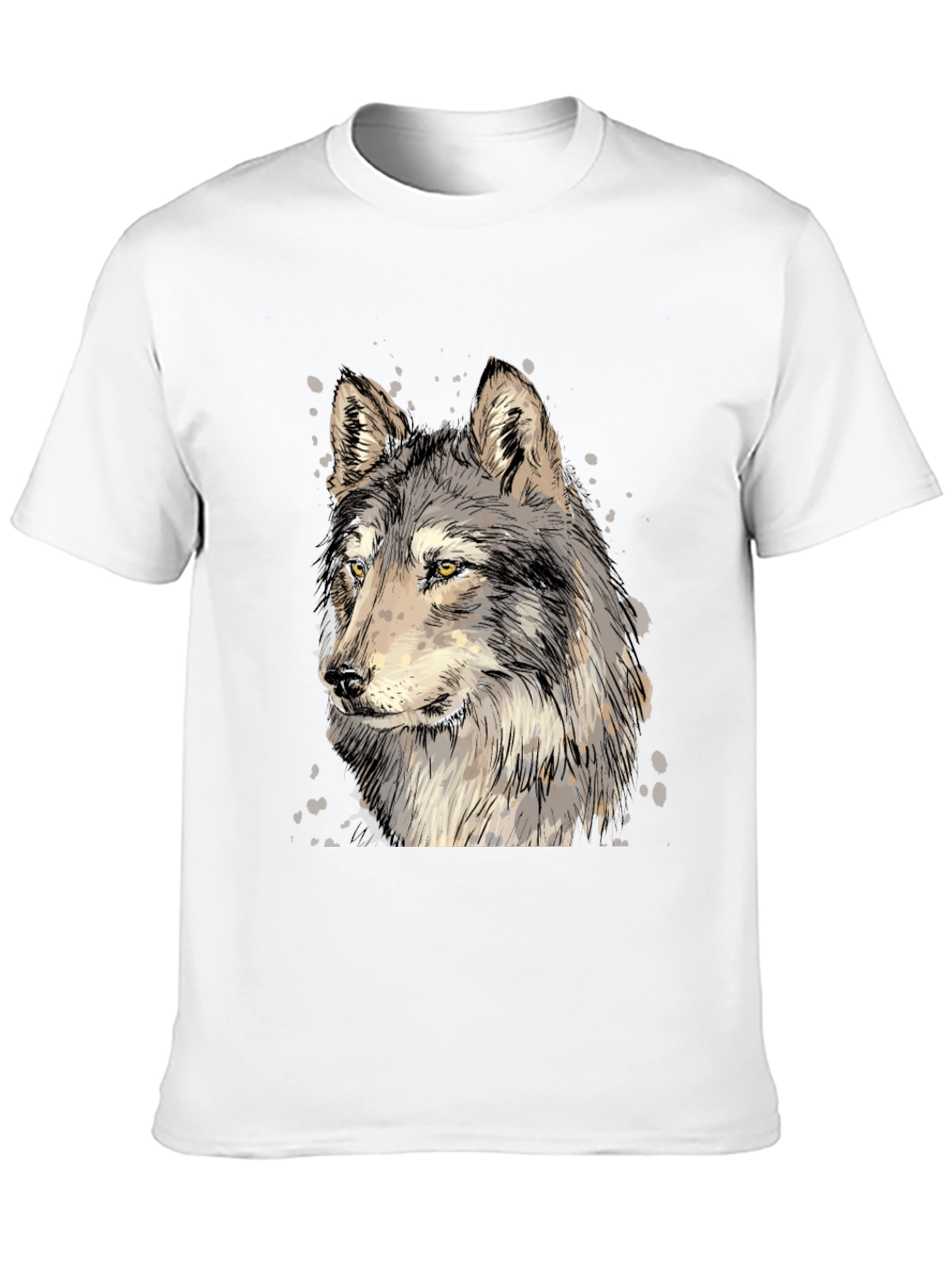 Black Wolf Graphic Print Black T-Shirt view 10