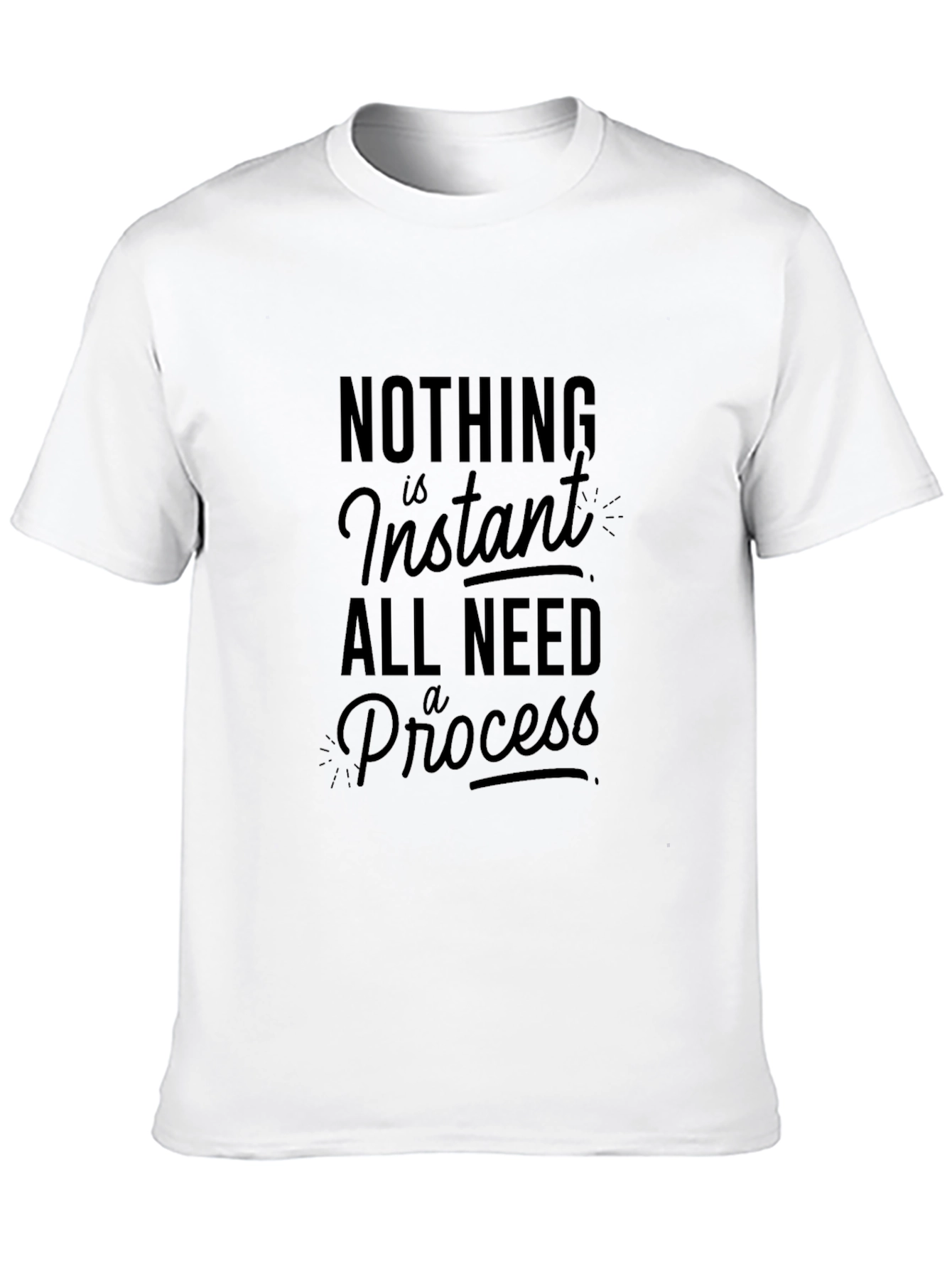 Black Inspirational 'Nothing is Instant' Graphic T-Shirt view 10