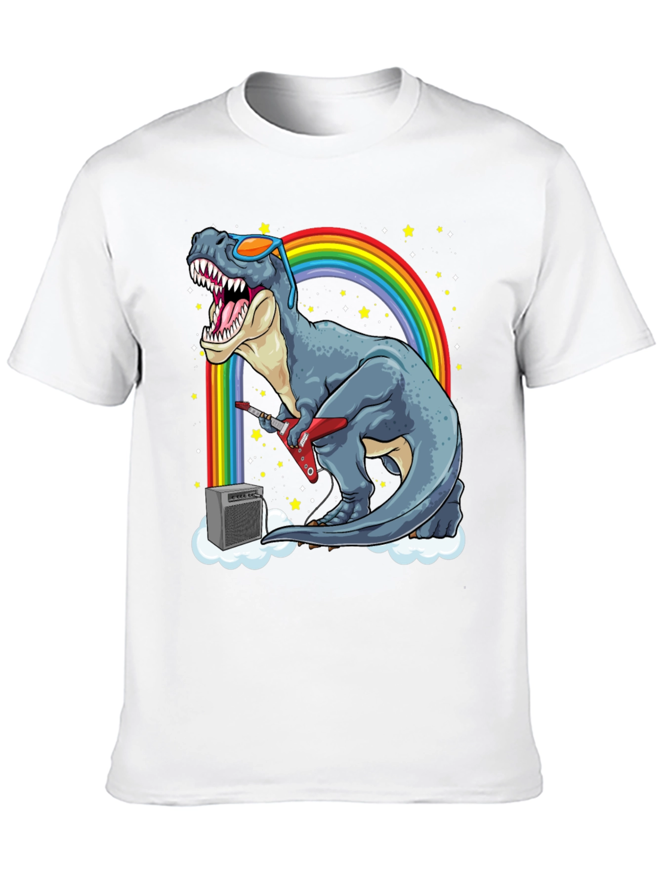 Black Dino Guitarist T-Shirt - Rock 'n' Roll Dinosaur! view 10