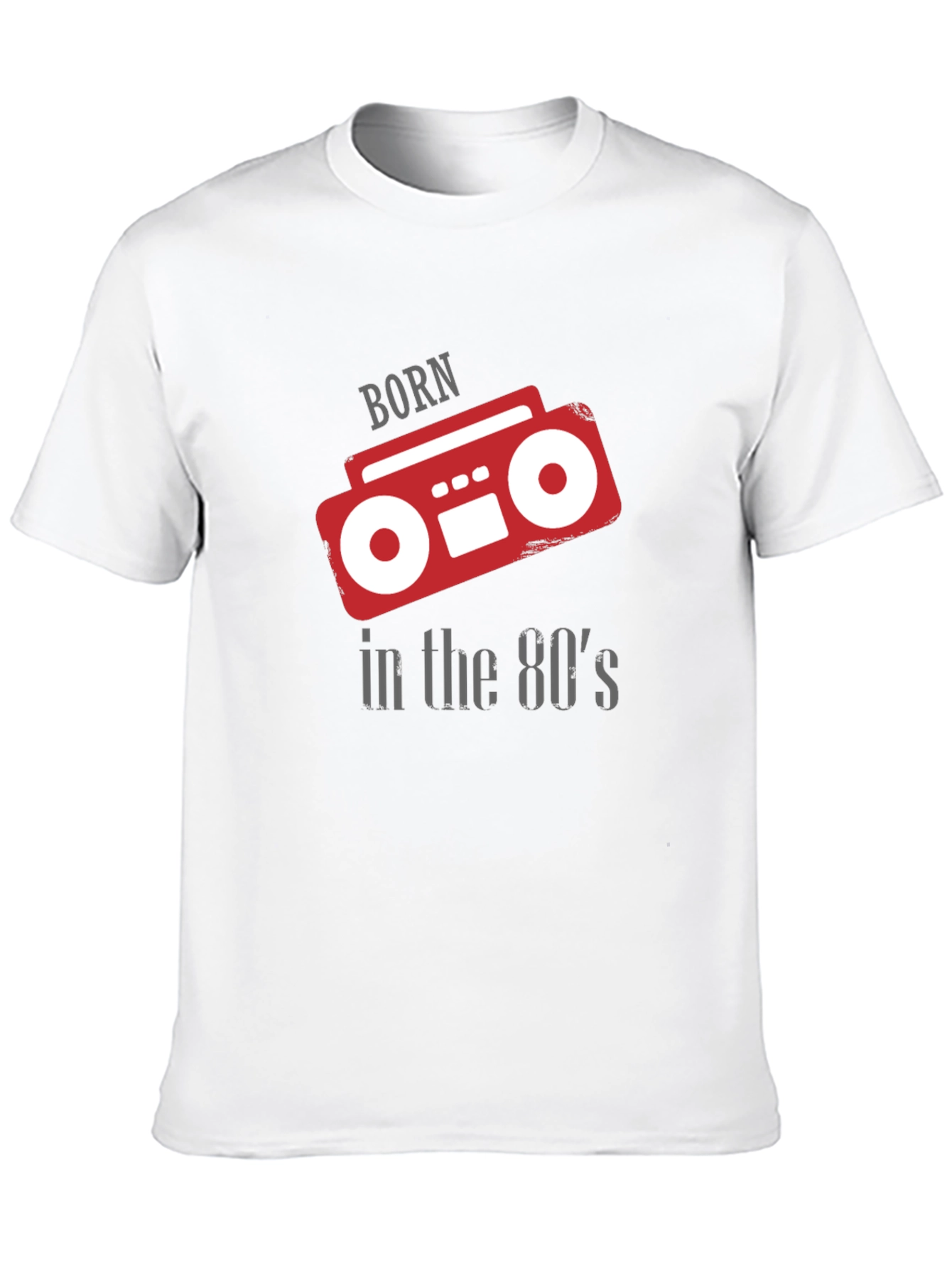 Black Born in the 80's Retro Boombox Graphic T-Shirt view 10