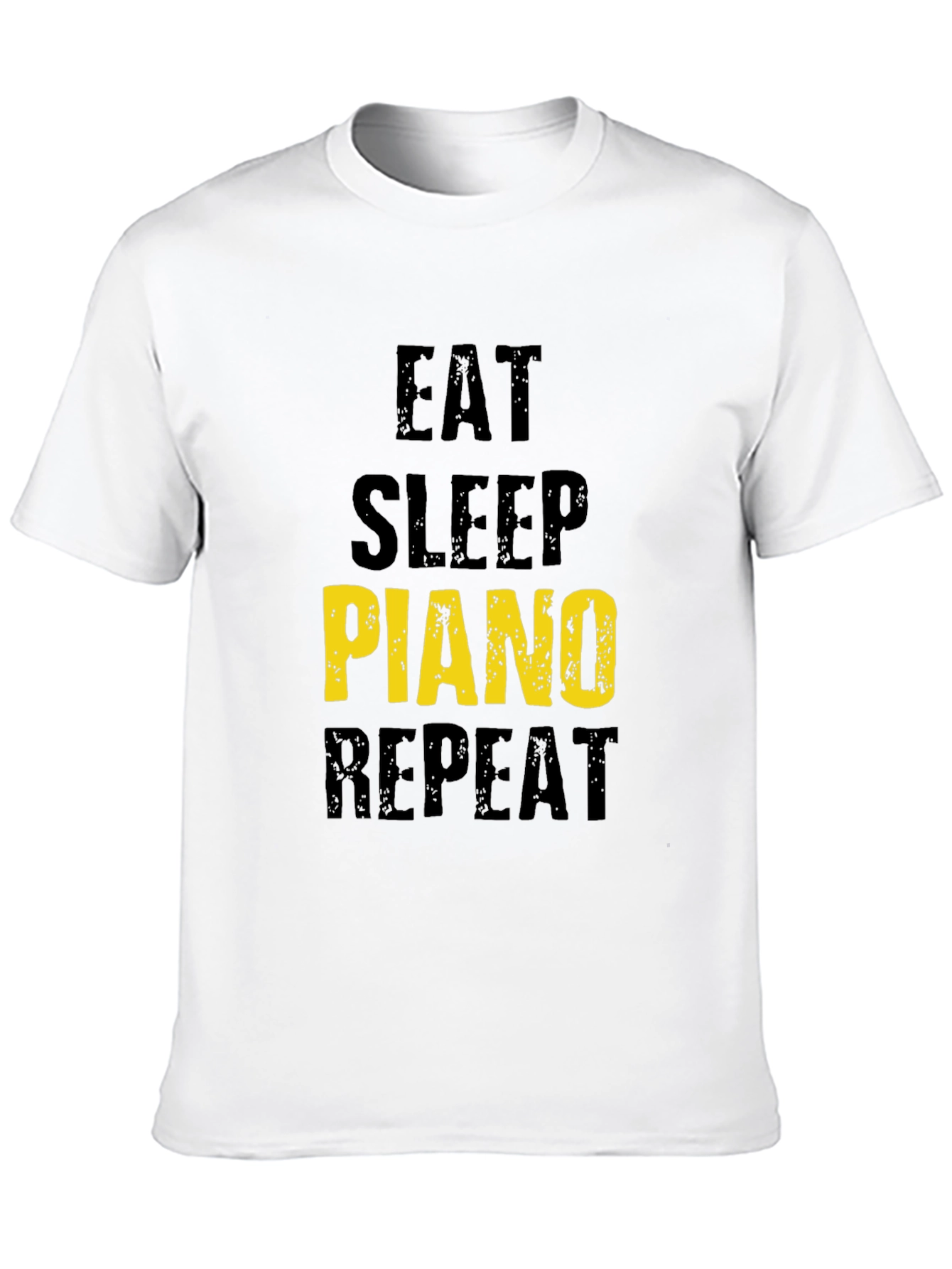 Black Eat Sleep Piano Repeat Black T-Shirt view 10