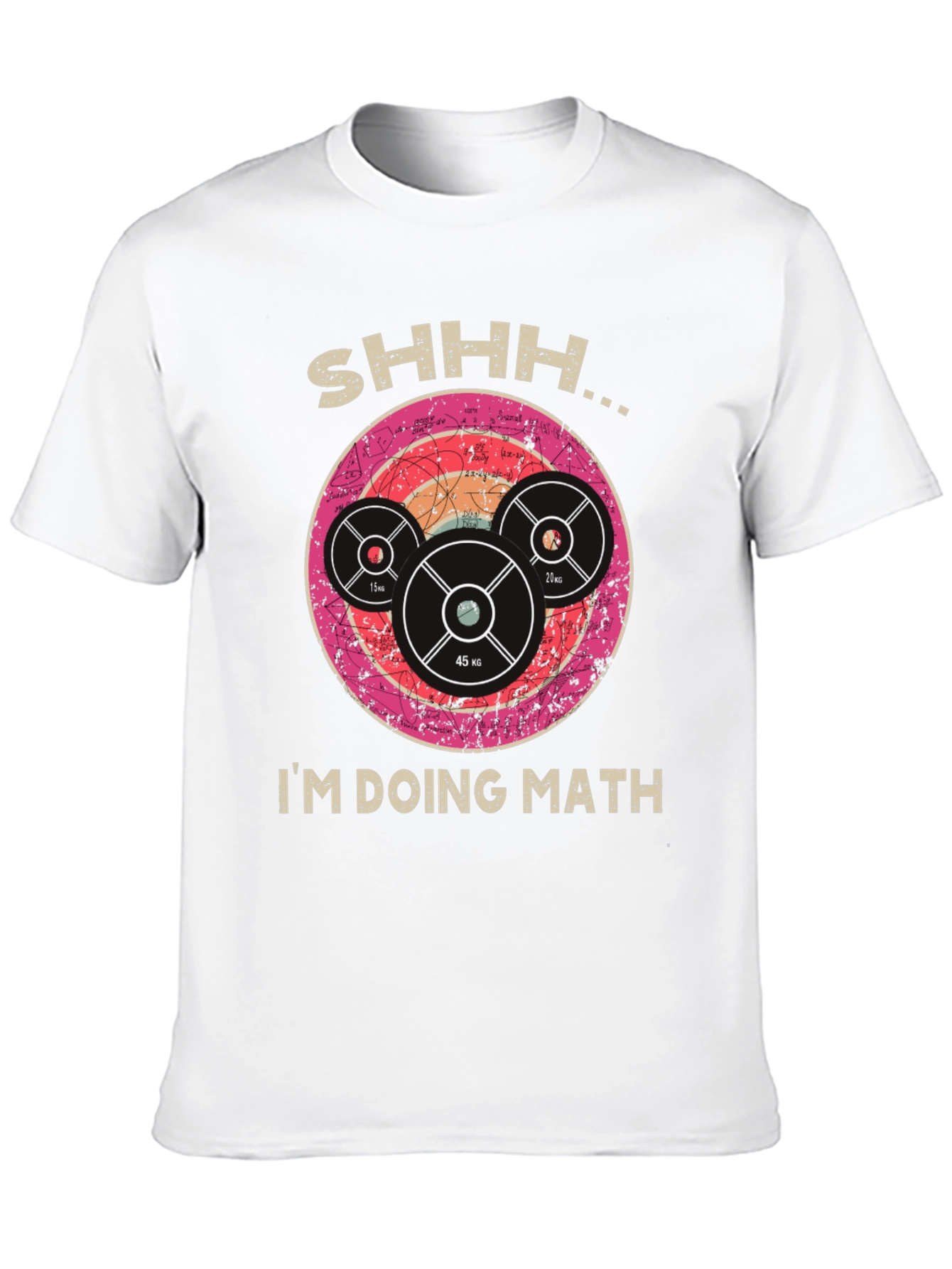 Black Shhh I'm Doing Math Gym Weightlifting T-Shirt view 10
