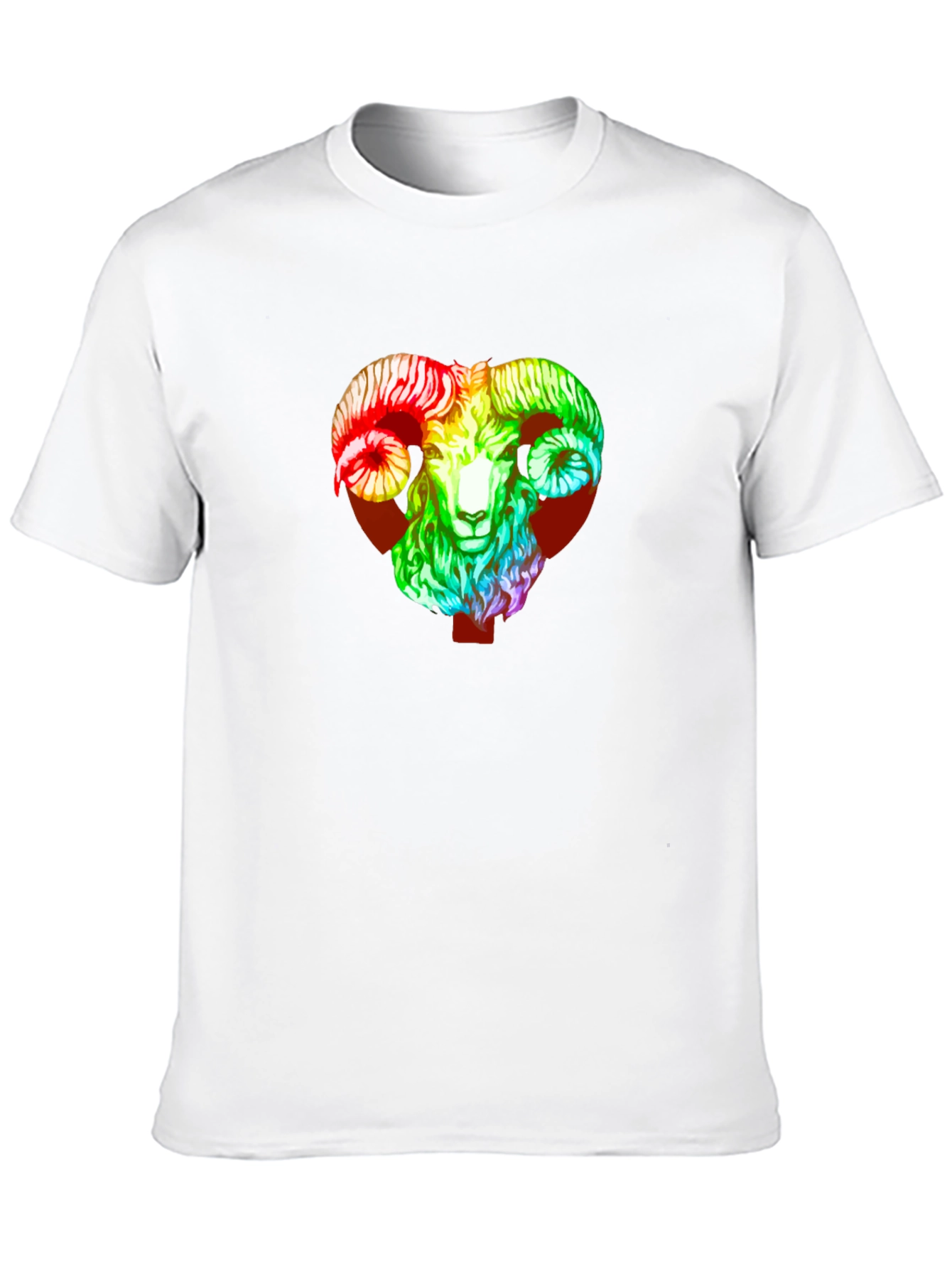 Black Rainbow Ram Graphic Tee - Black Unisex T-Shirt view 10