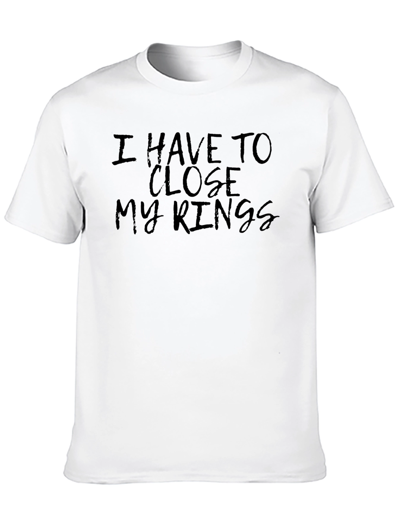 Black Funny Close My Rings Black T-Shirt view 10