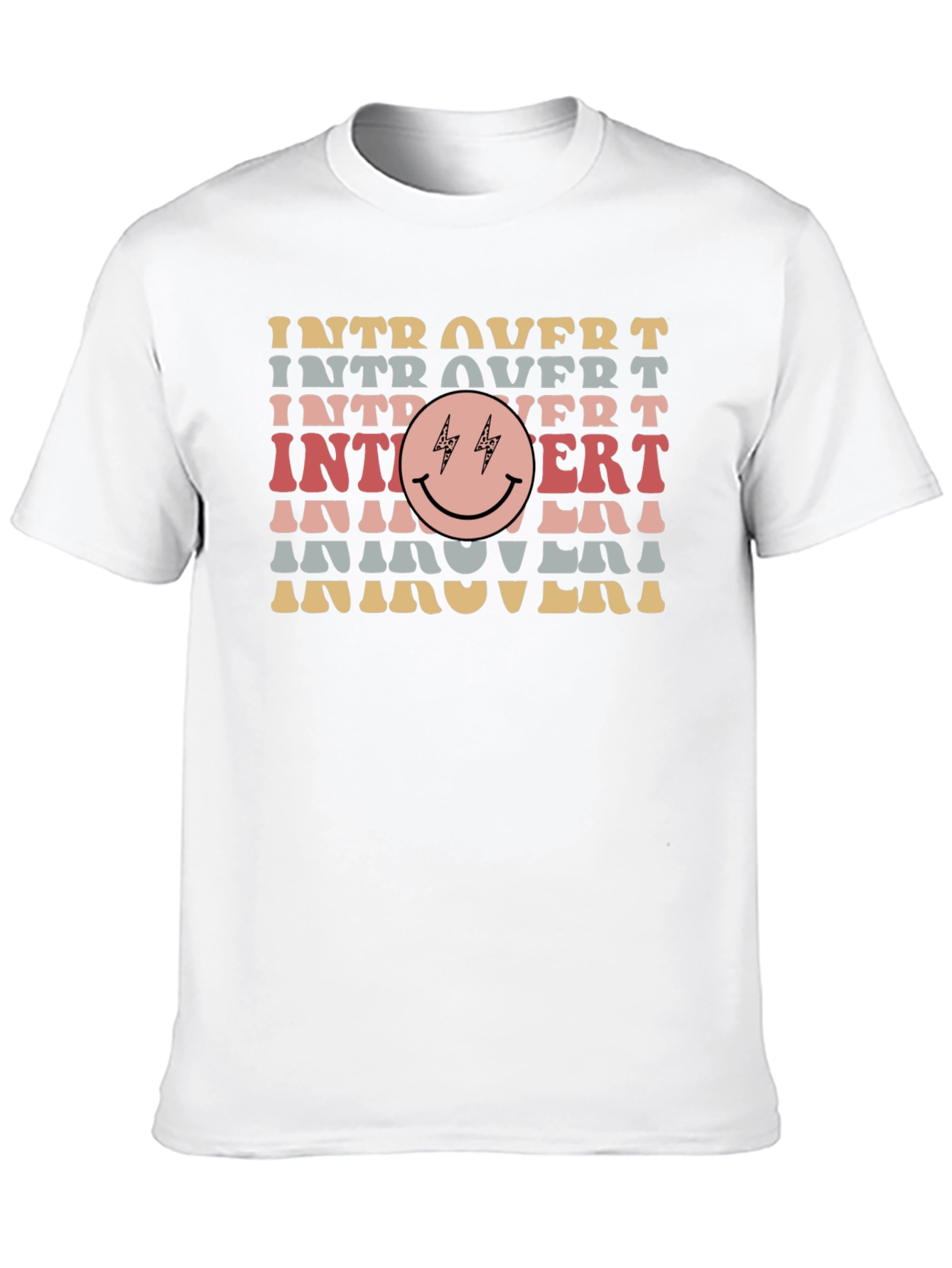 Black Introvert Smiley Face Graphic Tee view 10