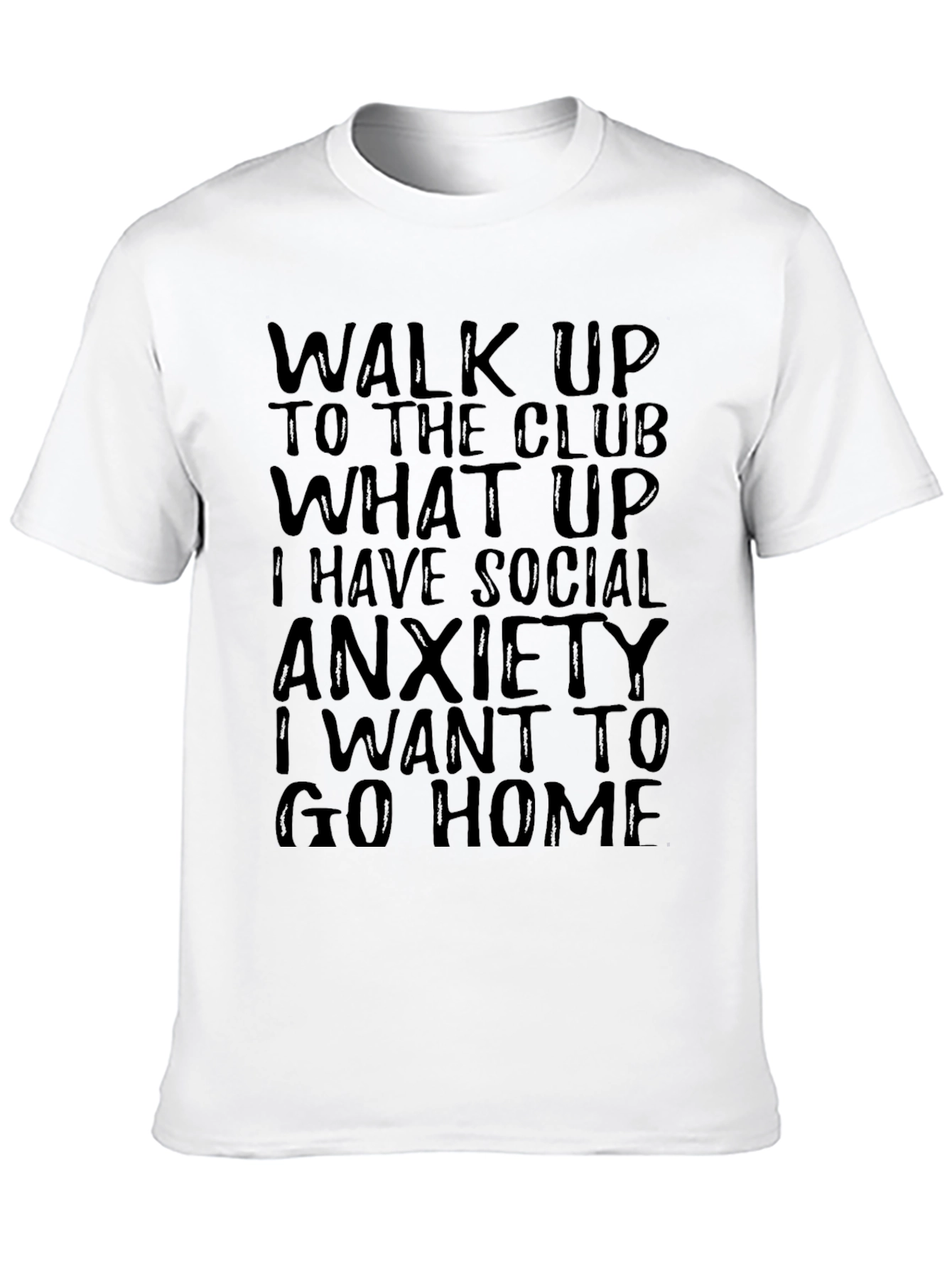 Black Social Anxiety Graphic Tee - Black Crewneck view 10