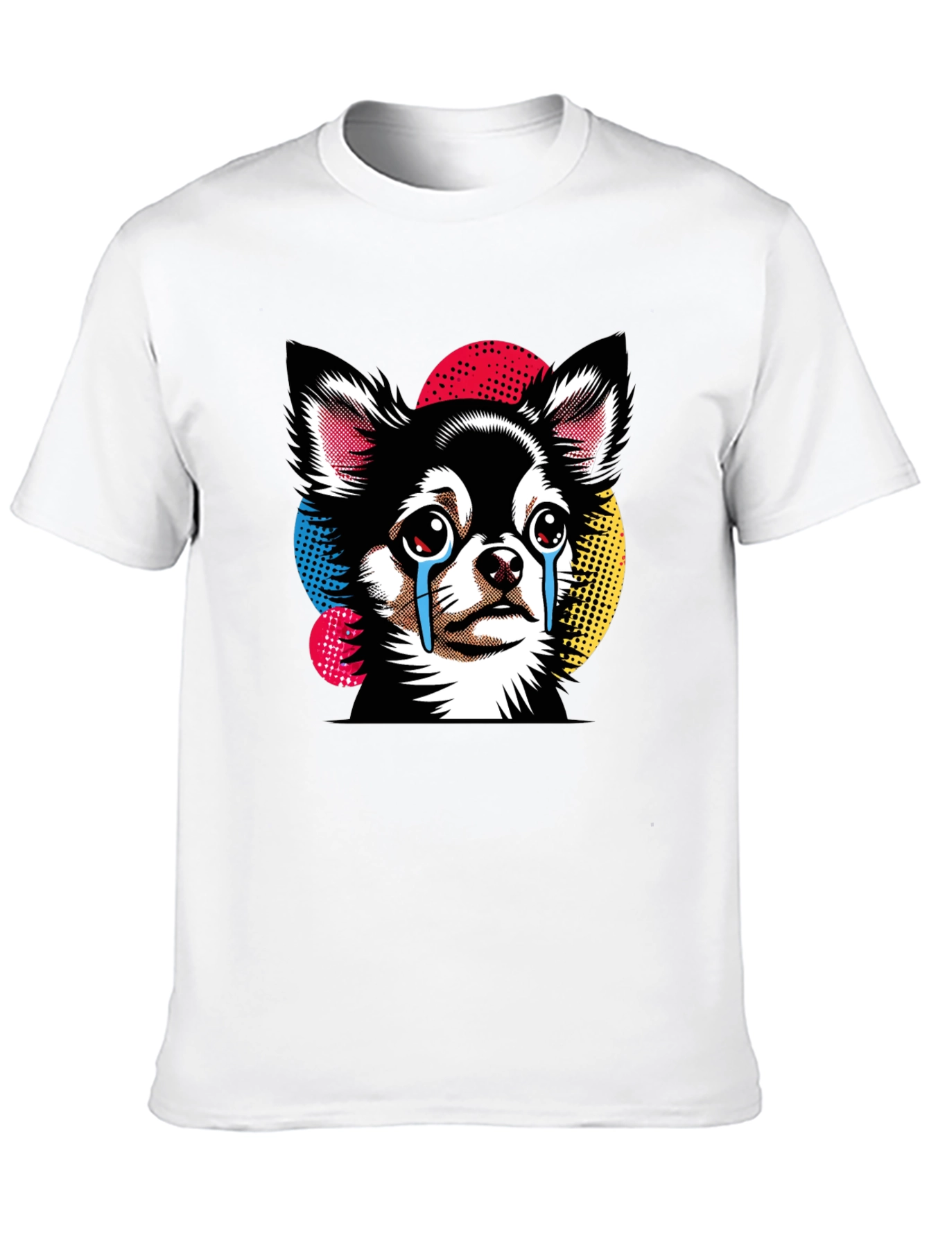 Black Crying Chihuahua Graphic Tee - Black Cotton T-Shirt view 10