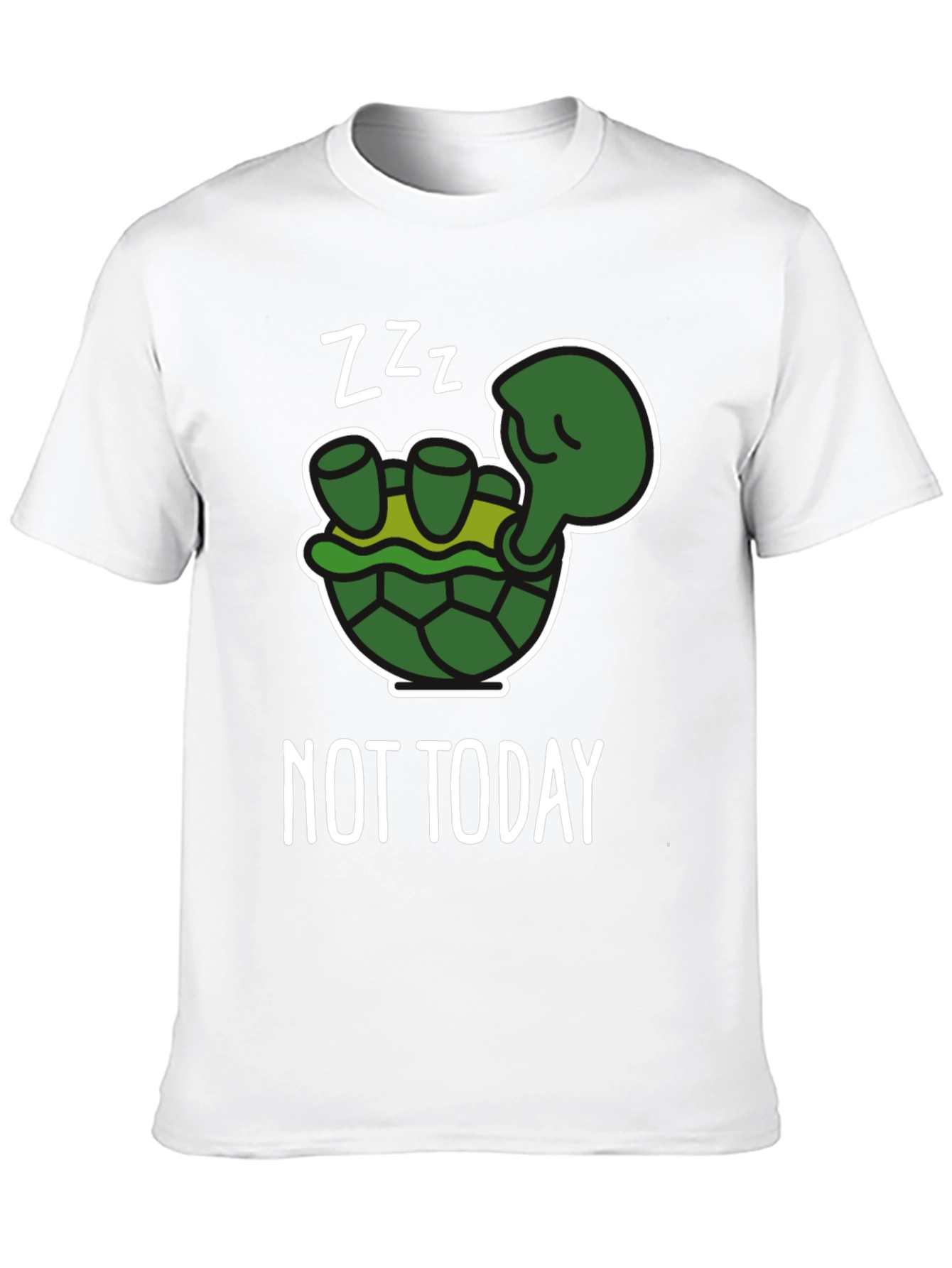 Black Funny Turtle "Not Today" Graphic T-Shirt view 10