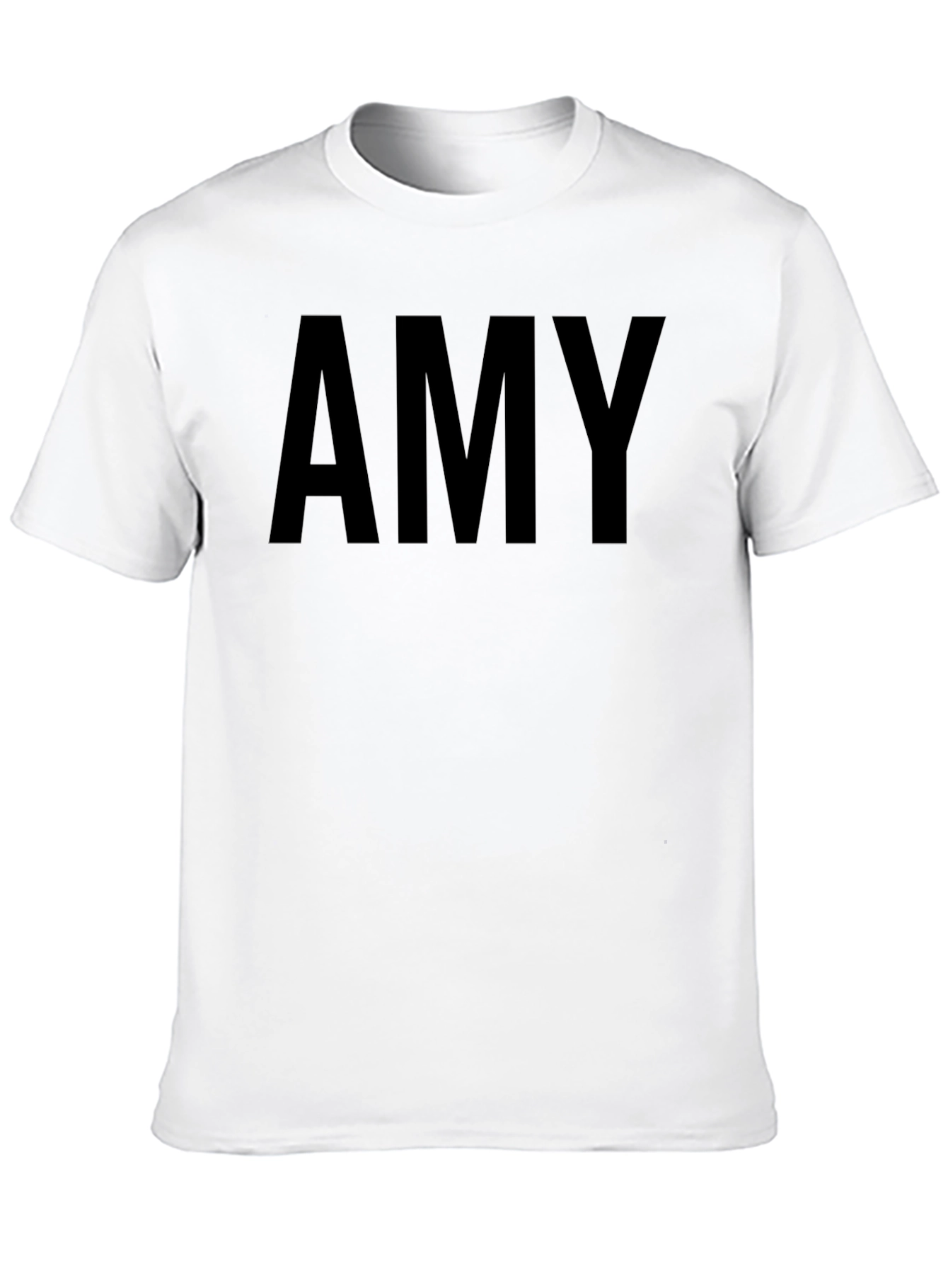 Black Personalized "Amy" Black Crew Neck T-Shirt view 10