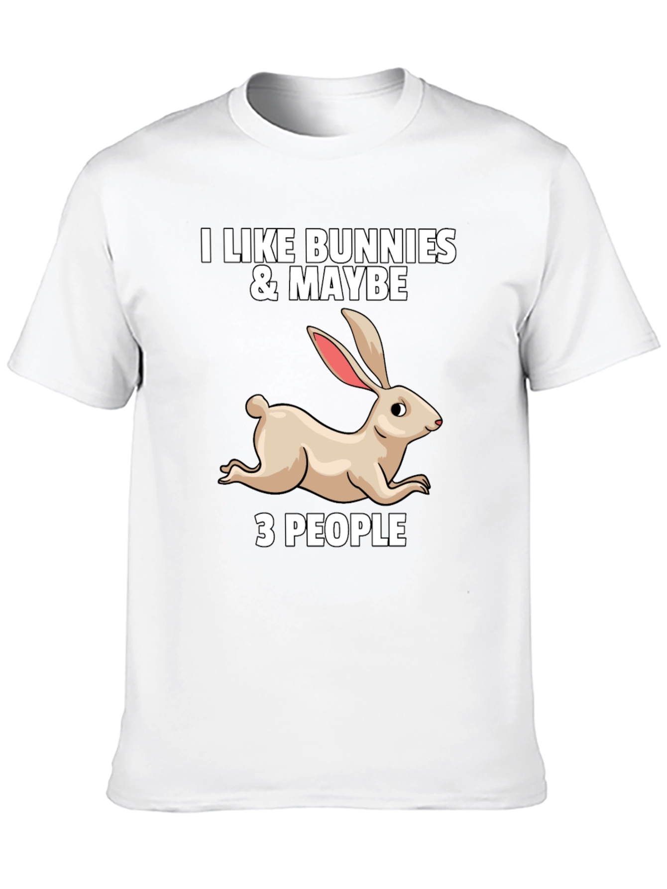 Black I Like Bunnies & Maybe 3 People Graphic T-Shirt view 10