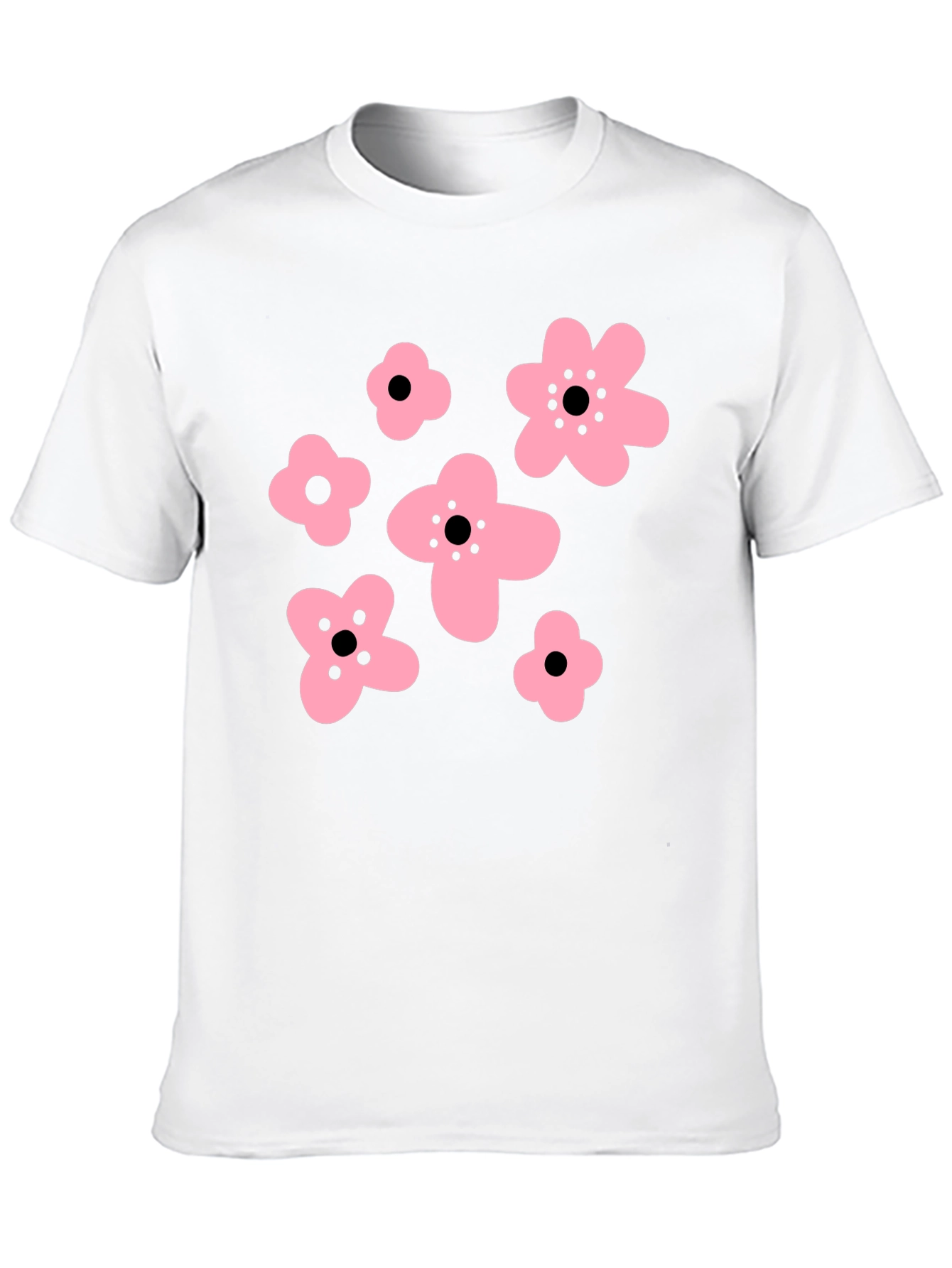 Black Pink Floral Graphic Black T-Shirt view 10