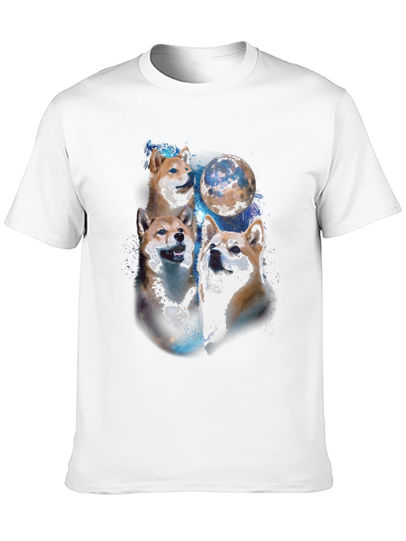 Black Shiba Inu Moon Black T-Shirt view 10