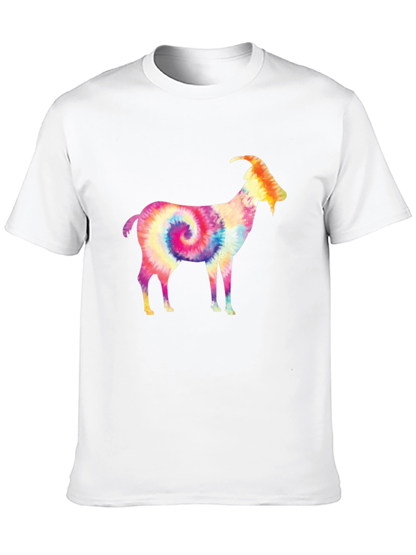 Black Tie-Dye Goat Graphic Tee - Black Cotton view 10