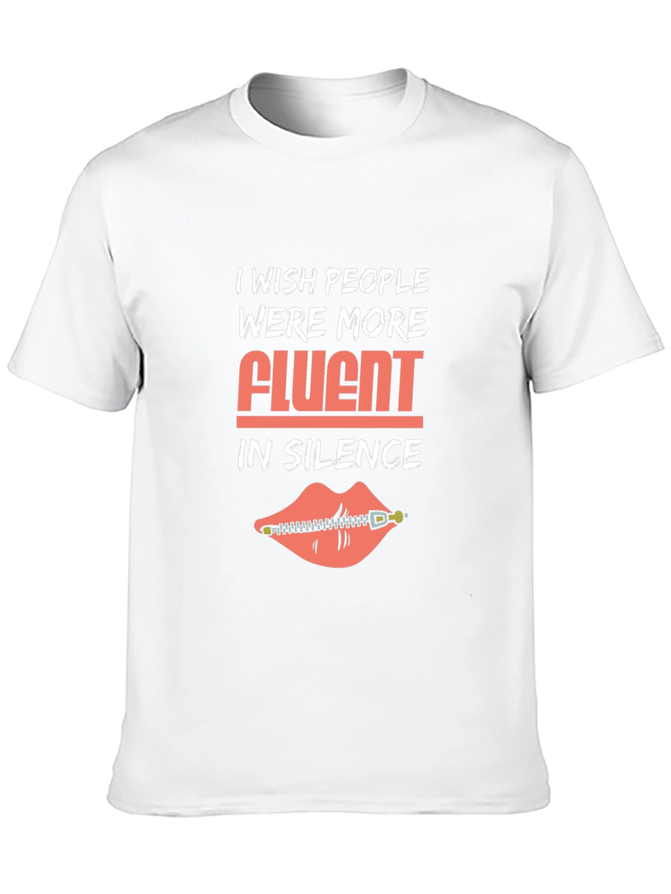 Black Funny Silence T-Shirt: I Wish People Were More Fluent view 10