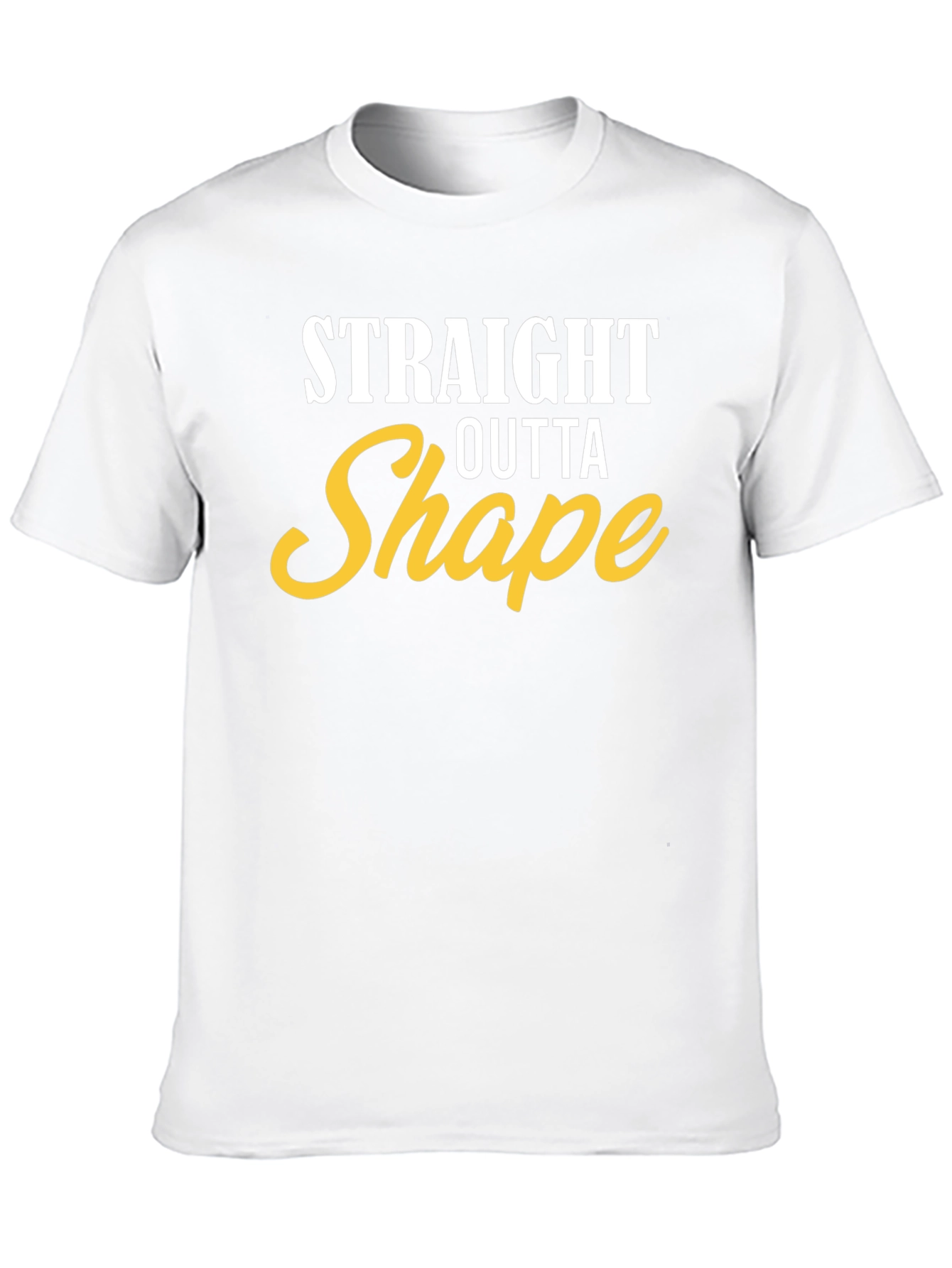Black Straight Outta Shape Funny Men's T-Shirt view 10