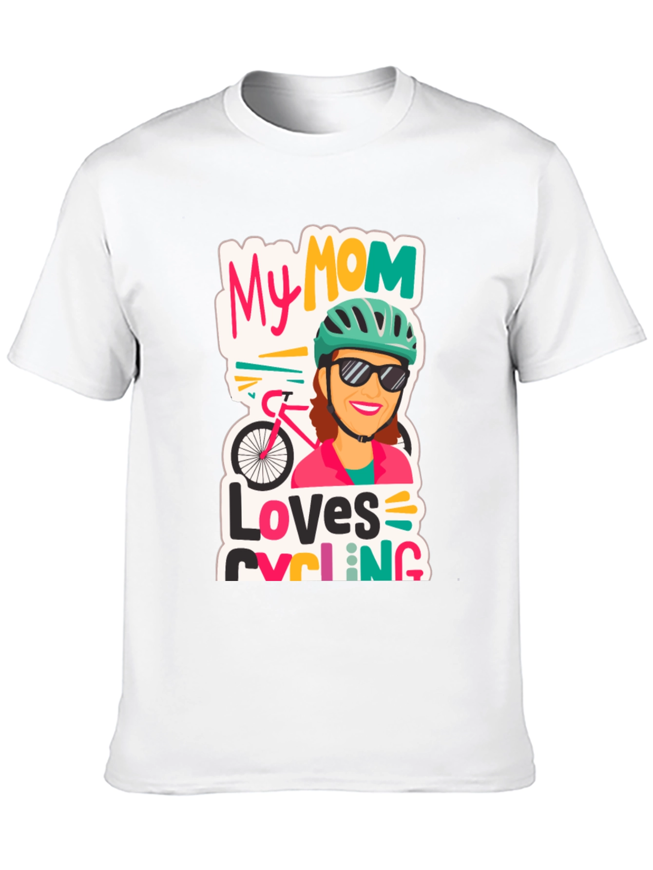 Black My Mom Loves Cycling Black T-Shirt view 10