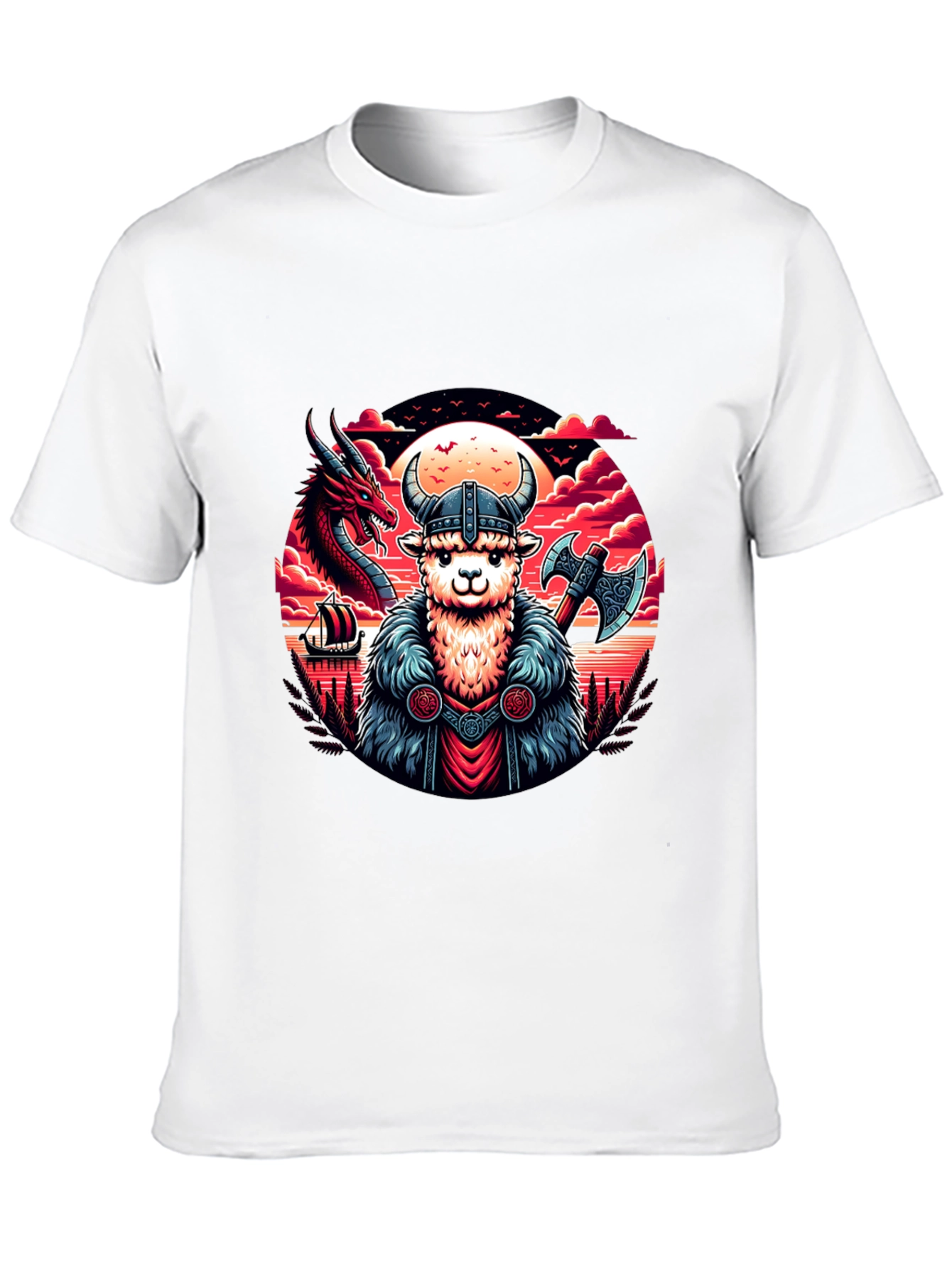 Black Viking Alpaca Graphic Tee view 10