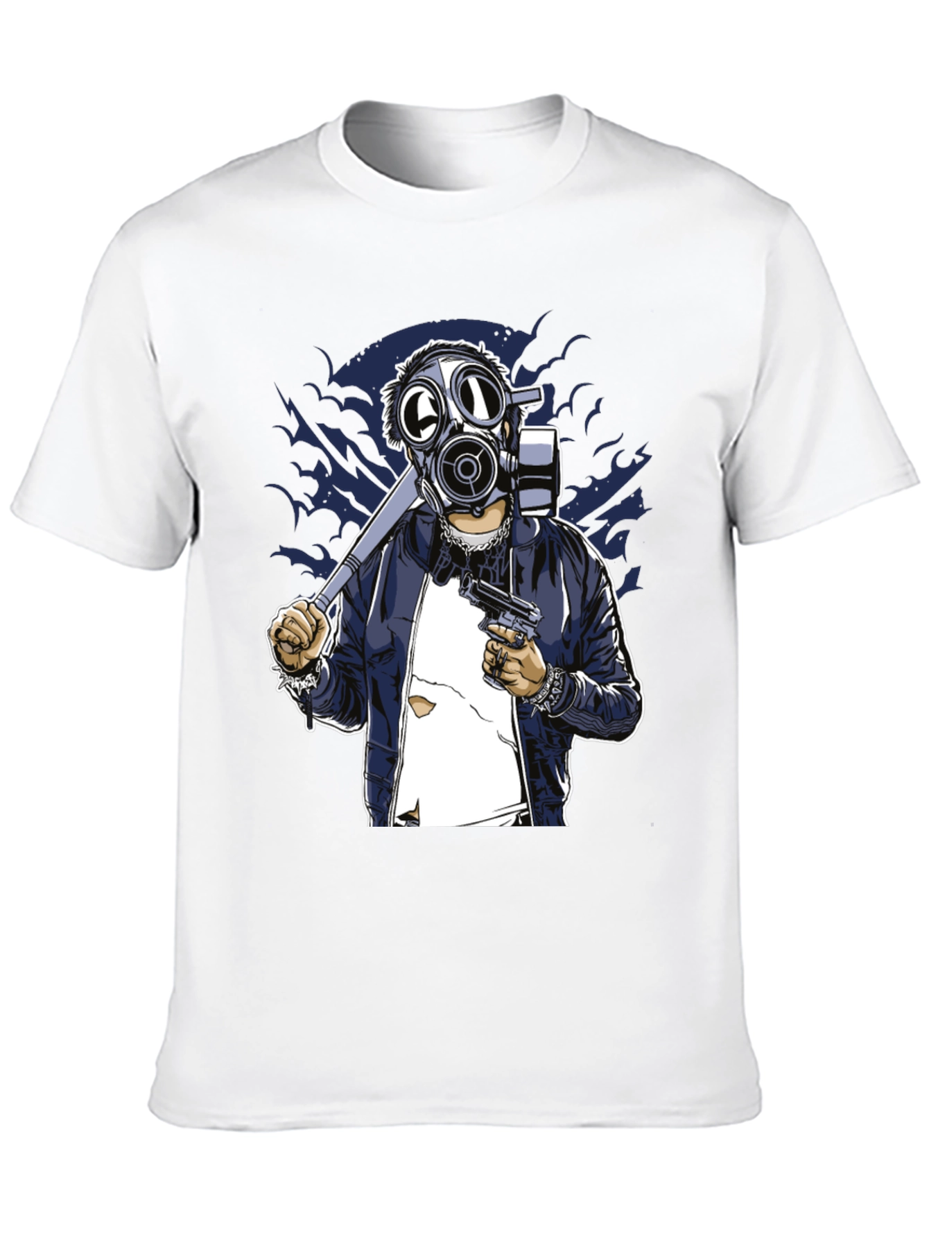 Black Gas Mask Graphic T-Shirt - Edgy Streetwear Tee view 10