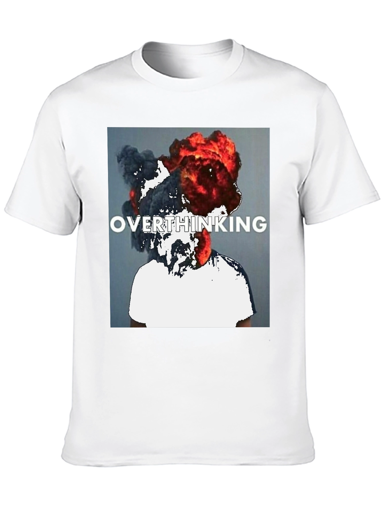 Black Overthinking Graphic Tee - Unique Statement T-Shirt view 10