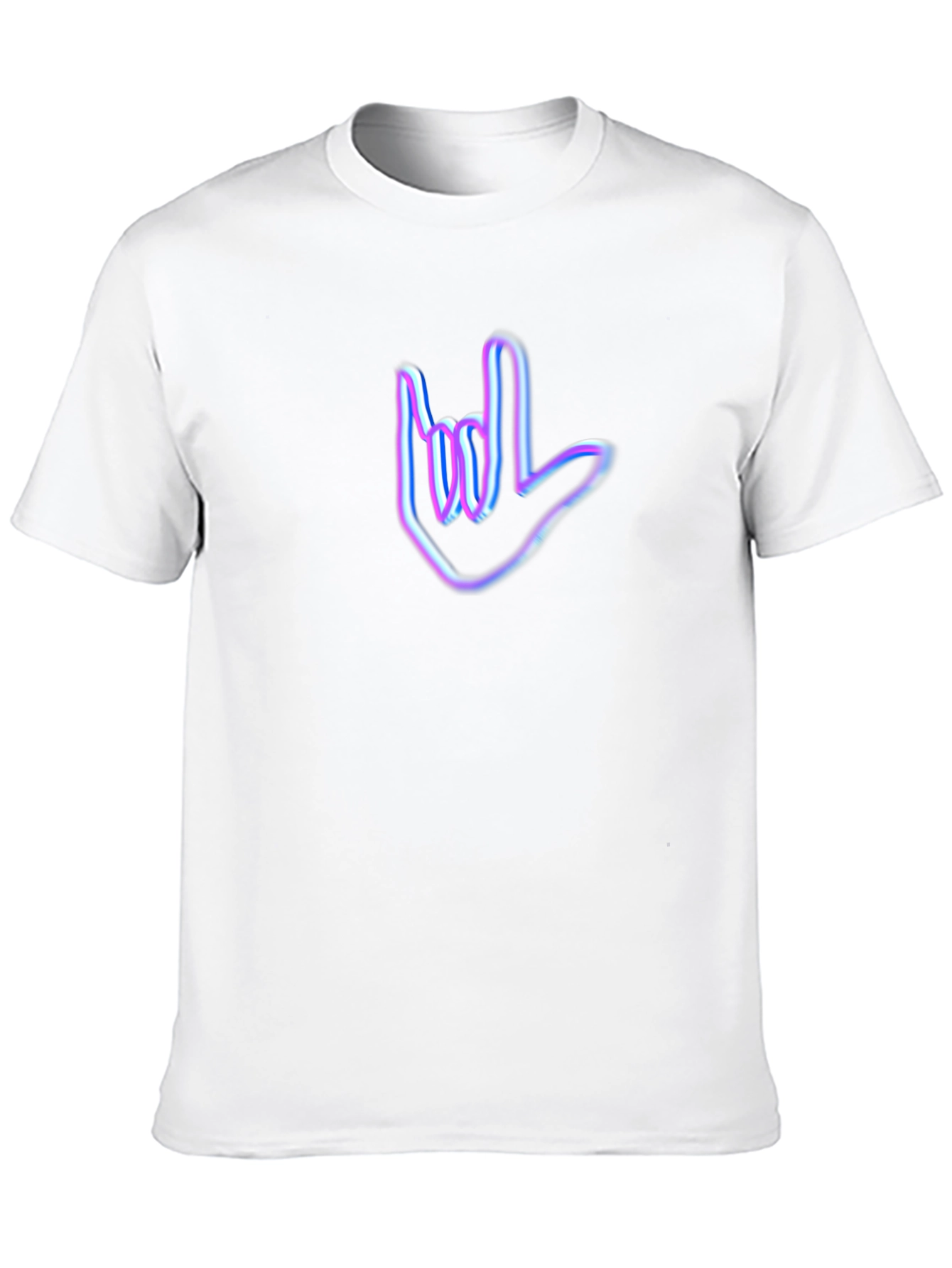 Black Neon Sign Language Graphic Tee view 10