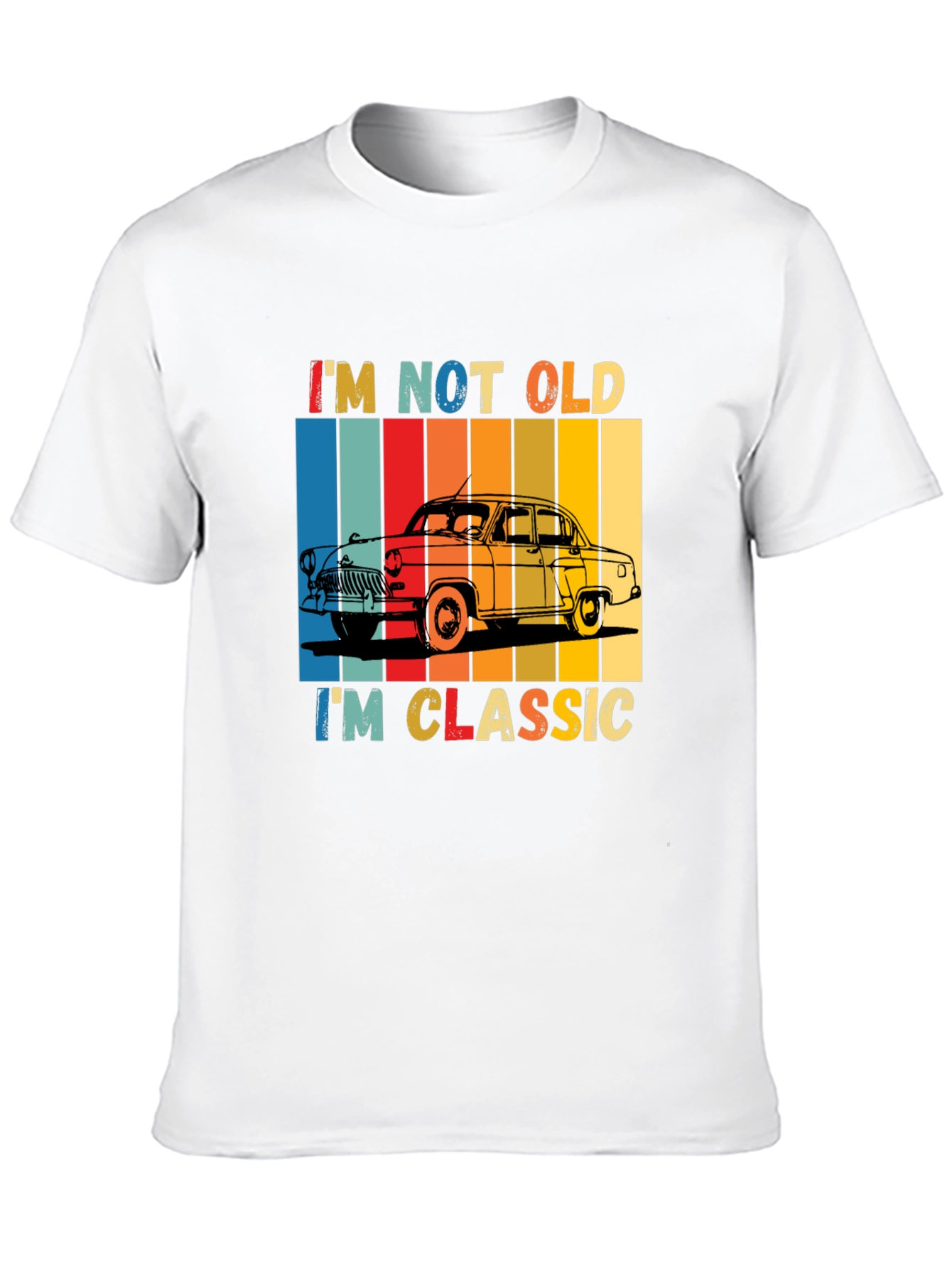 Black Classic Car T-Shirt - "I'm Not Old, I'm Classic" view 10