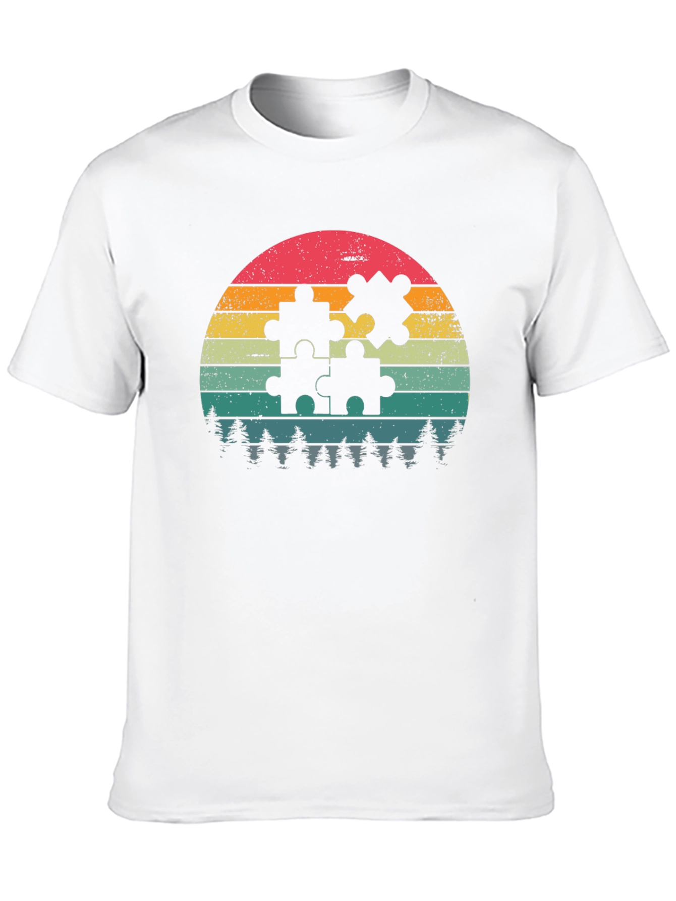 Black Retro Puzzle Piece Graphic Tee view 10